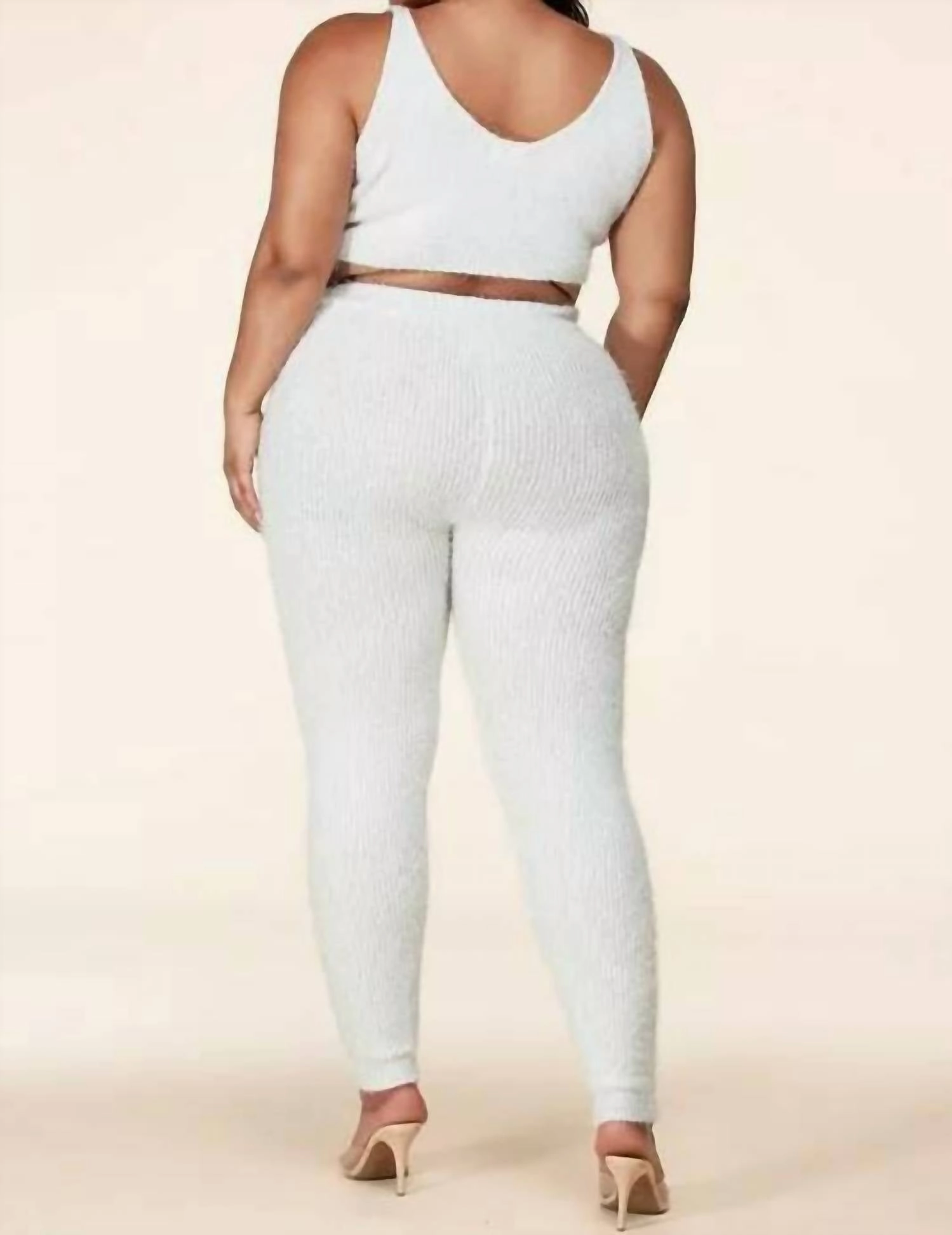 3 Piece Maxi Cardigan Shimmer Set In White With Silver Threading