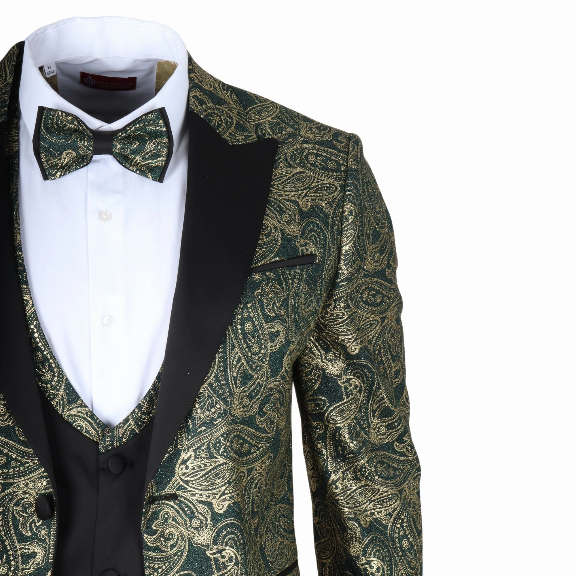 3 Piece Suit Velvet Paisley Shawl Collar Tailored Fit Wedding Tuxedo