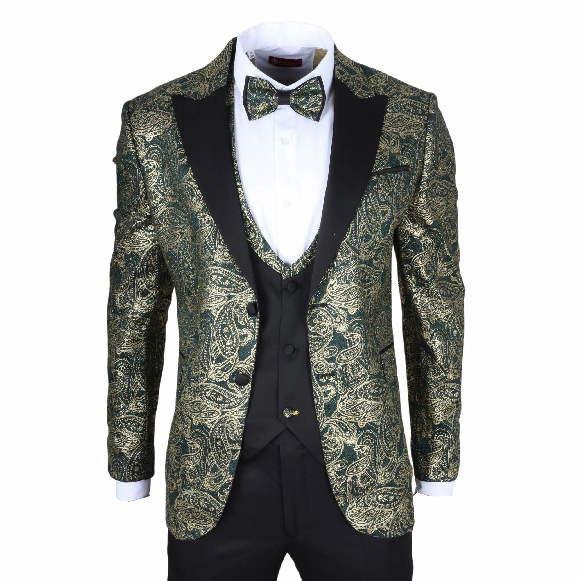 3 Piece Suit Velvet Paisley Shawl Collar Tailored Fit Wedding Tuxedo