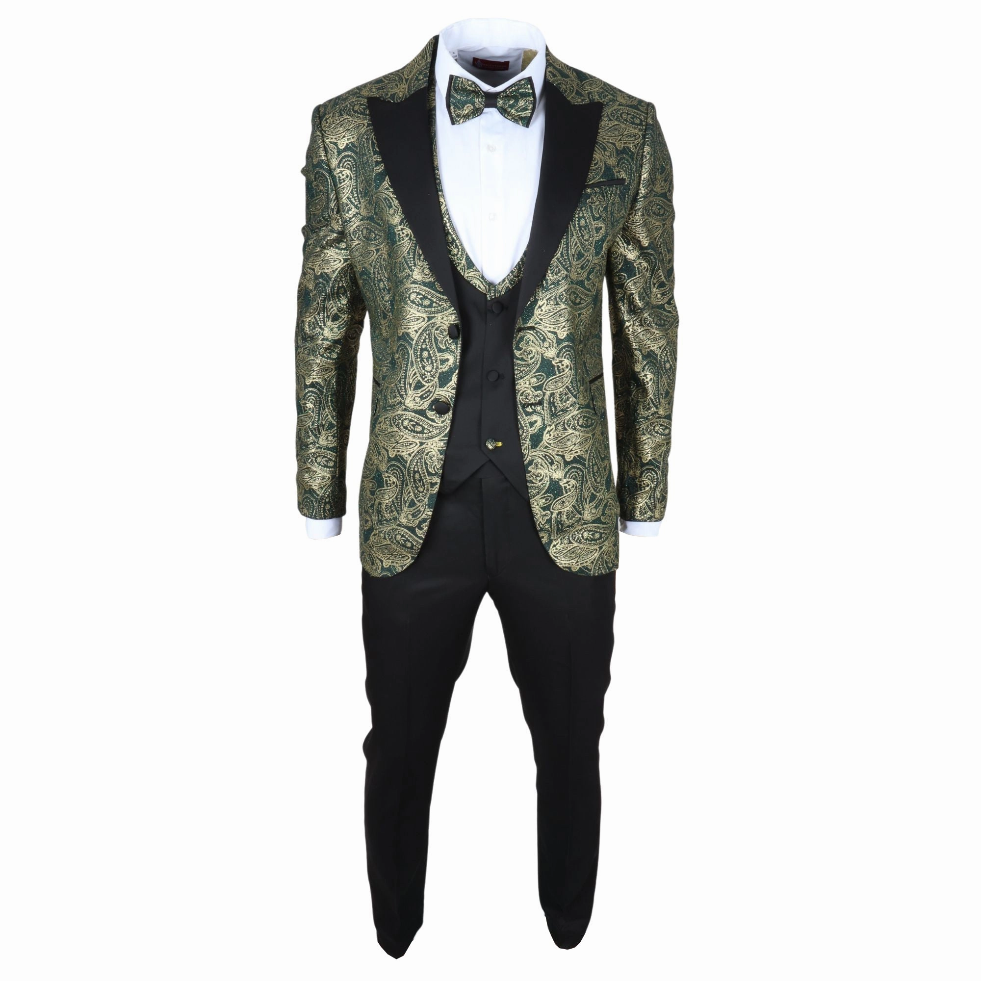 3 Piece Suit Velvet Paisley Shawl Collar Tailored Fit Wedding Tuxedo