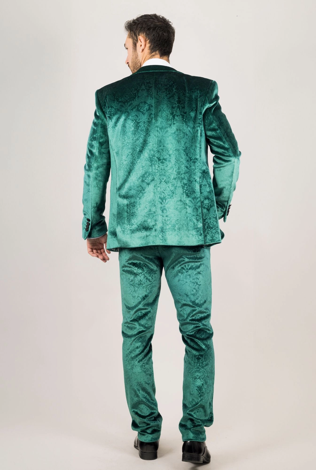3 Piece Suit Velvet Paisley Shawl Collar Tailored Fit Wedding Tuxedo