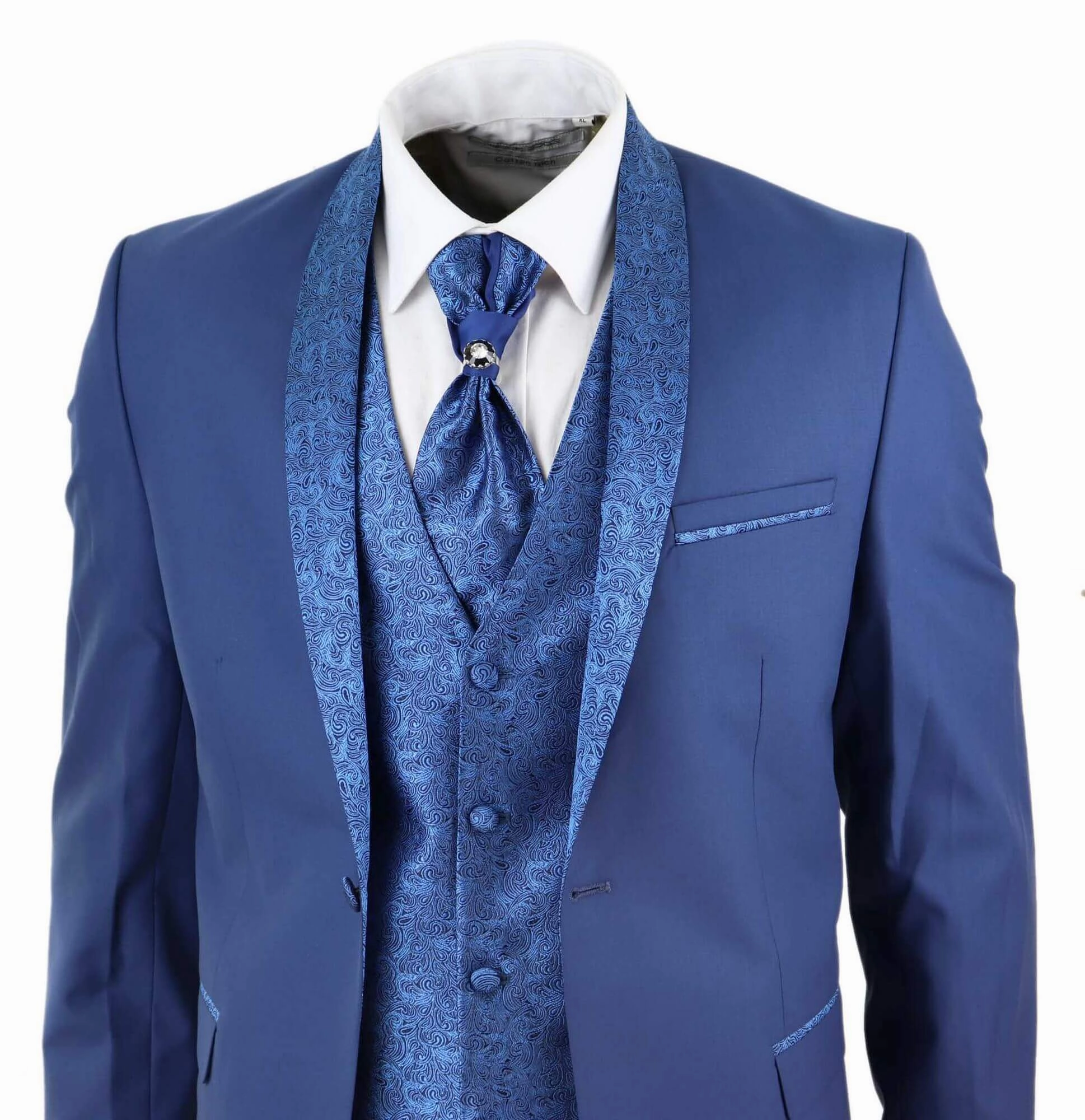 4 Piece Wedding Suit Groom Cravat |