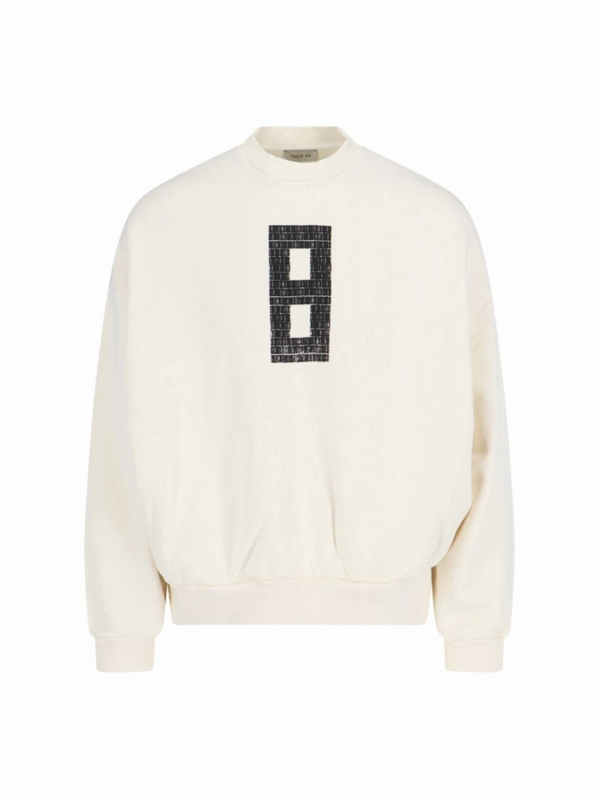 8 Crewneck Sweatshirt In Cream Cotton