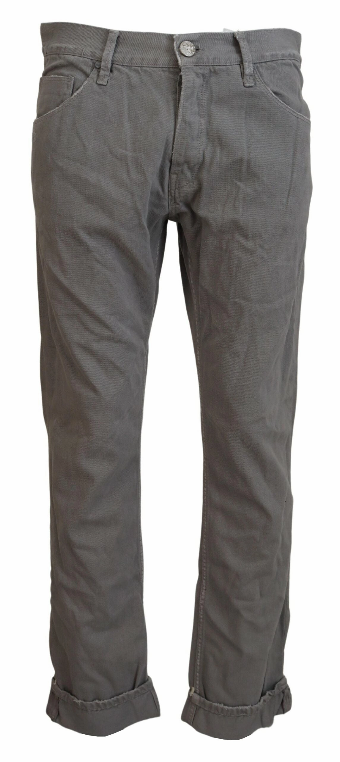 Acht  Cotton Straight Fit Folded Hem Casual blue Men's Jeans