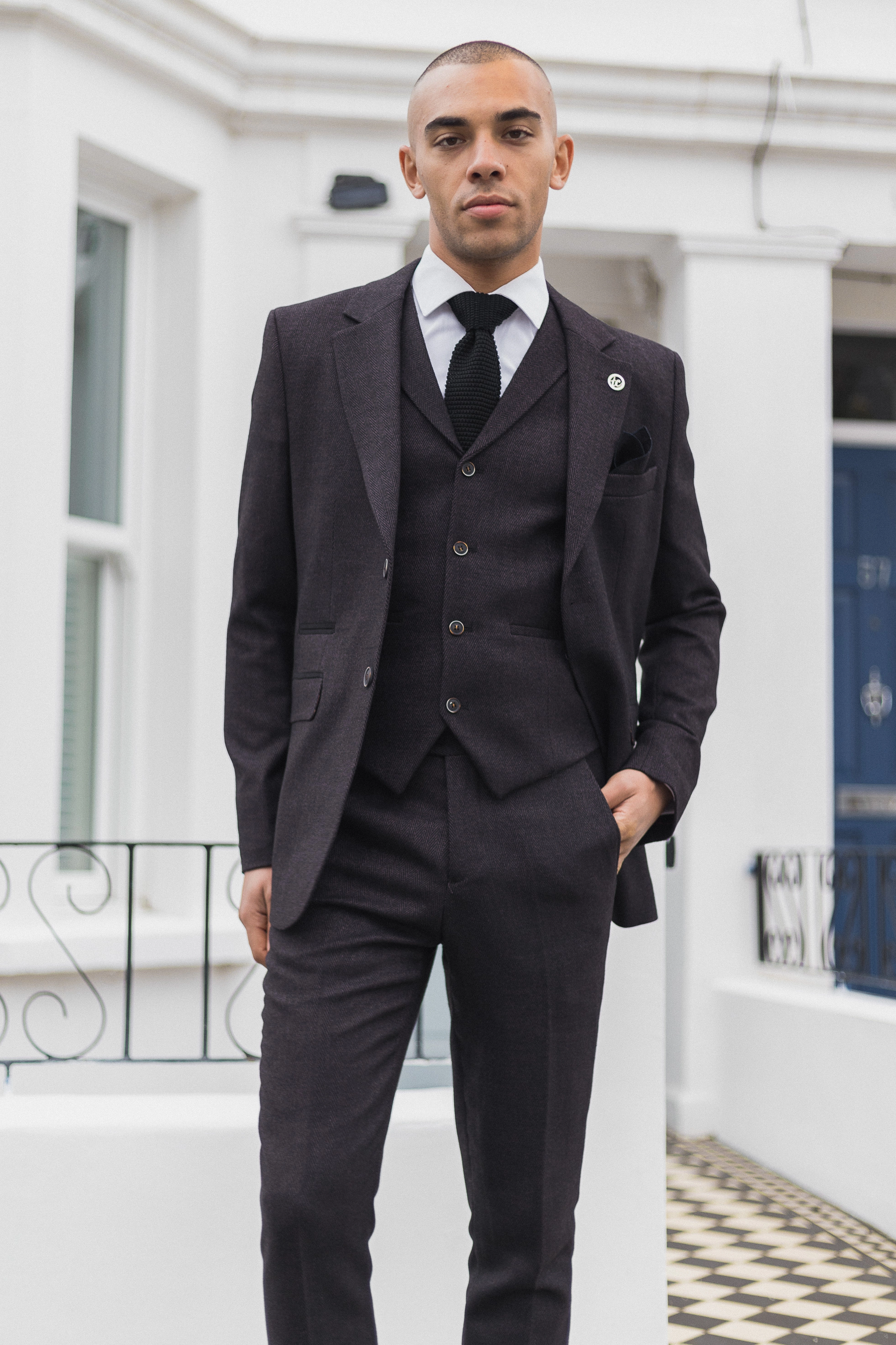 AK-05 Herringbone Tweed 3 Piece Suit