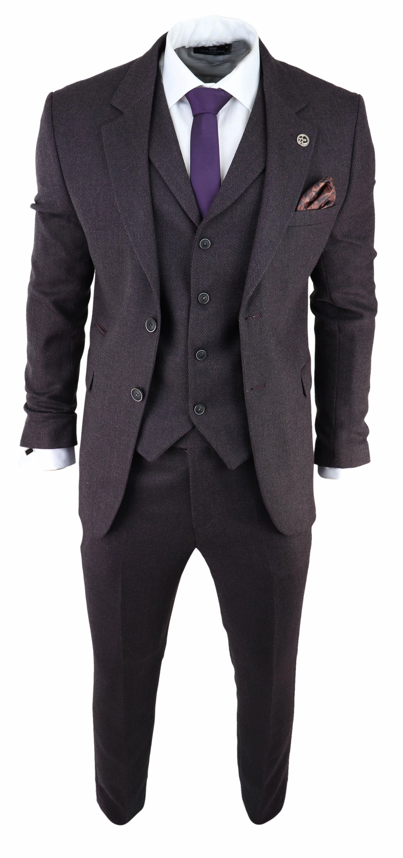 AK-05 Herringbone Tweed 3 Piece Suit