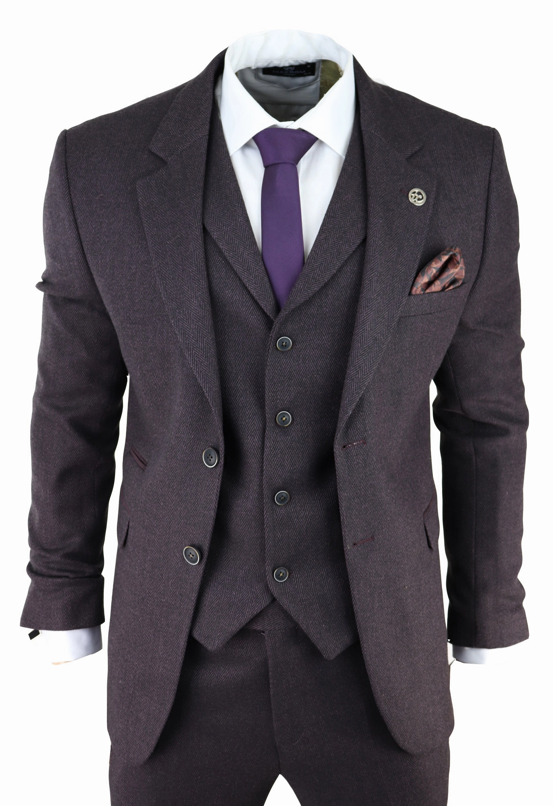 AK-05 Herringbone Tweed 3 Piece Suit