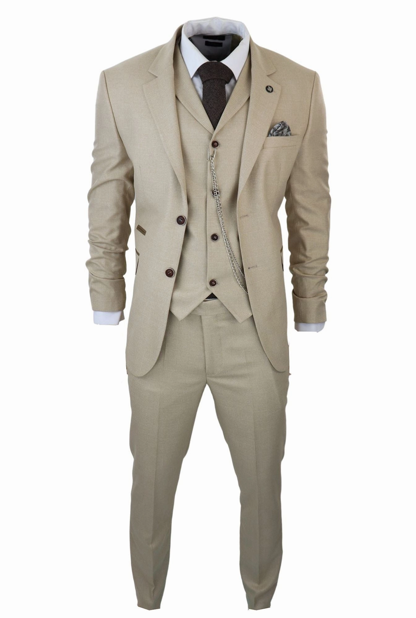 AK-08 Herringbone Tweed 3 Piece Suit