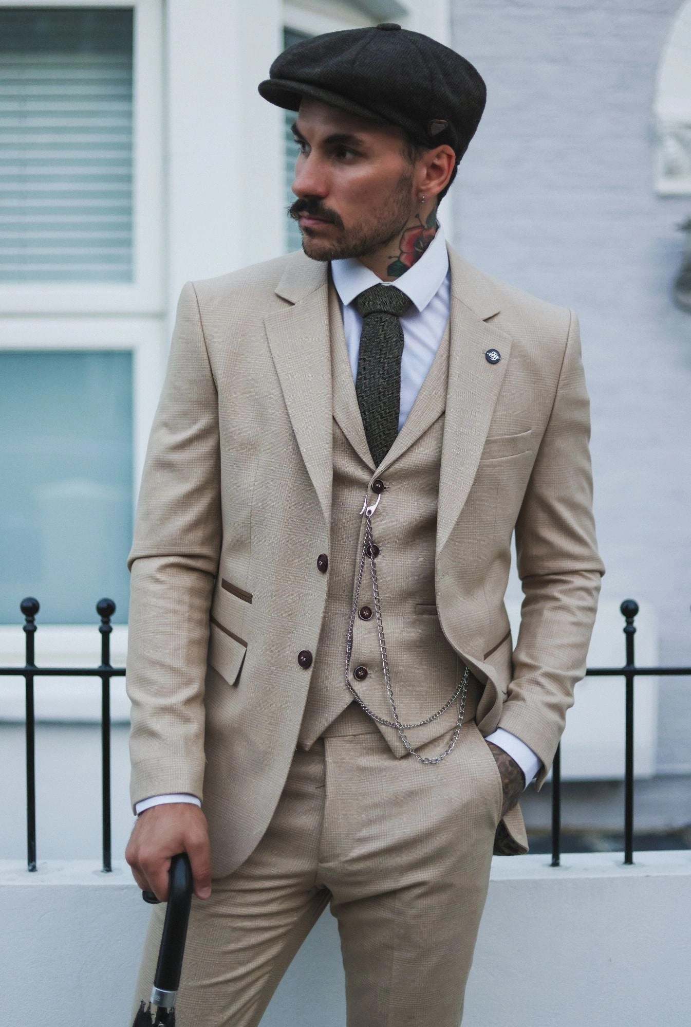 AK-08 Herringbone Tweed 3 Piece Suit