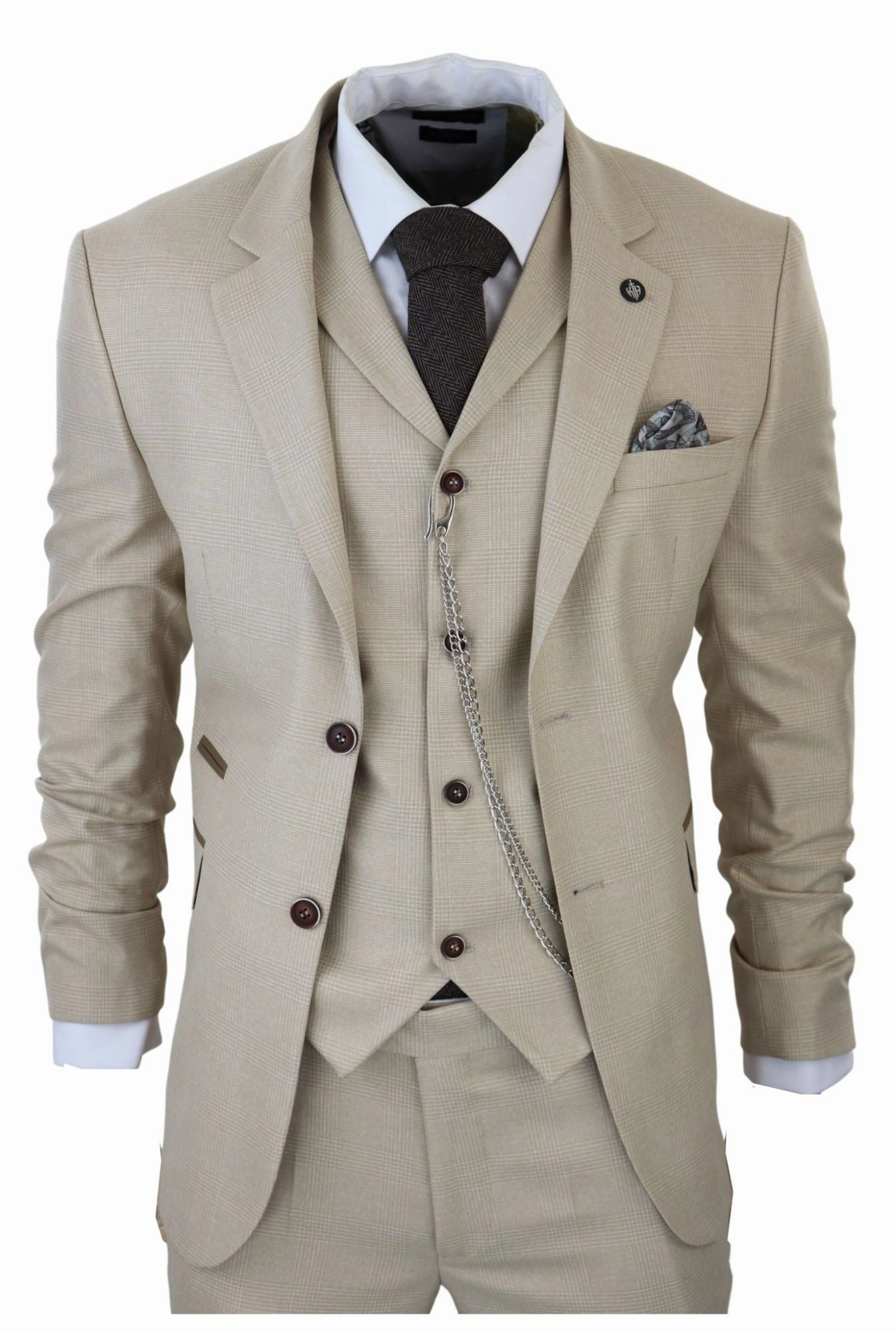 AK-08 Herringbone Tweed 3 Piece Suit