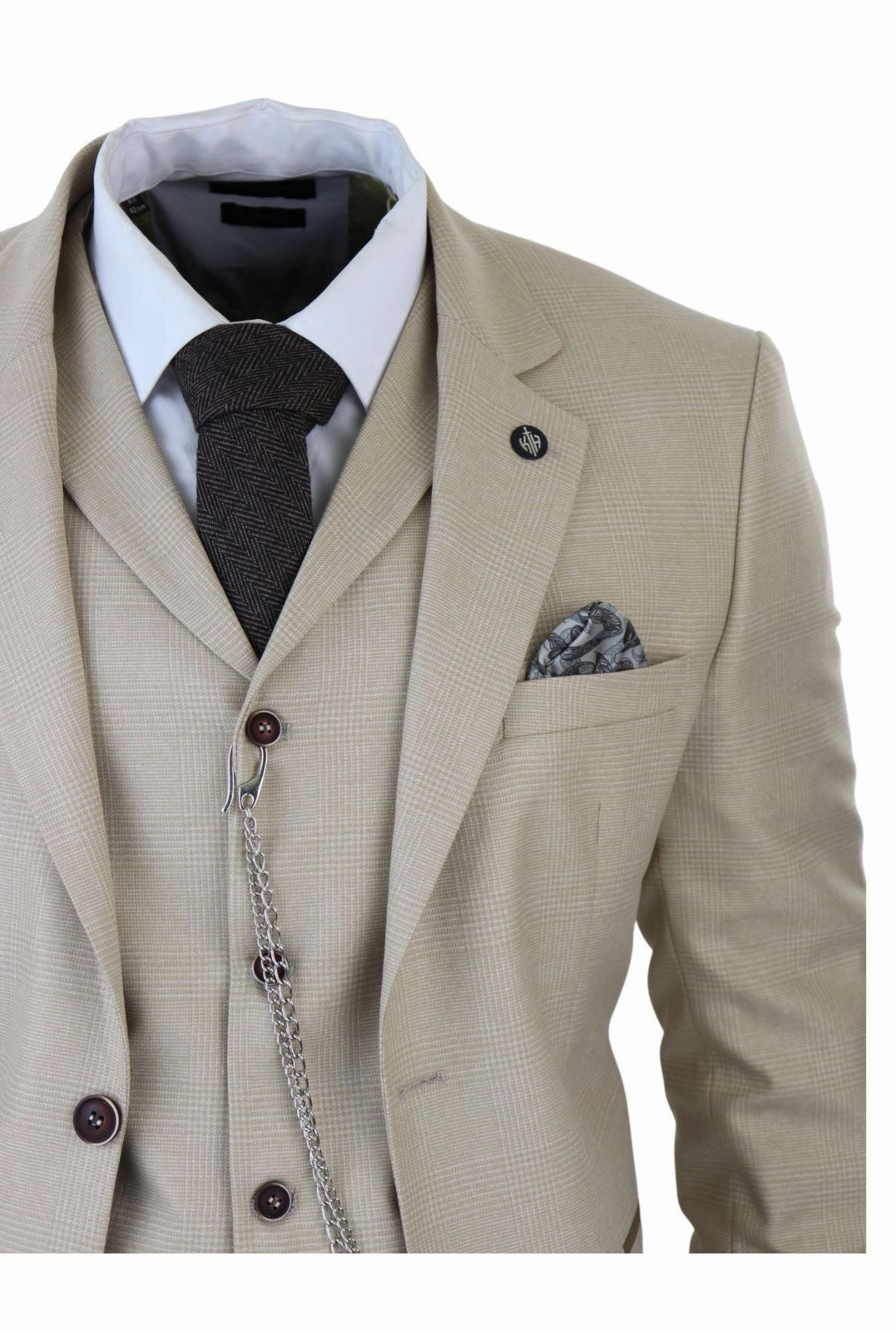 AK-08 Herringbone Tweed 3 Piece Suit