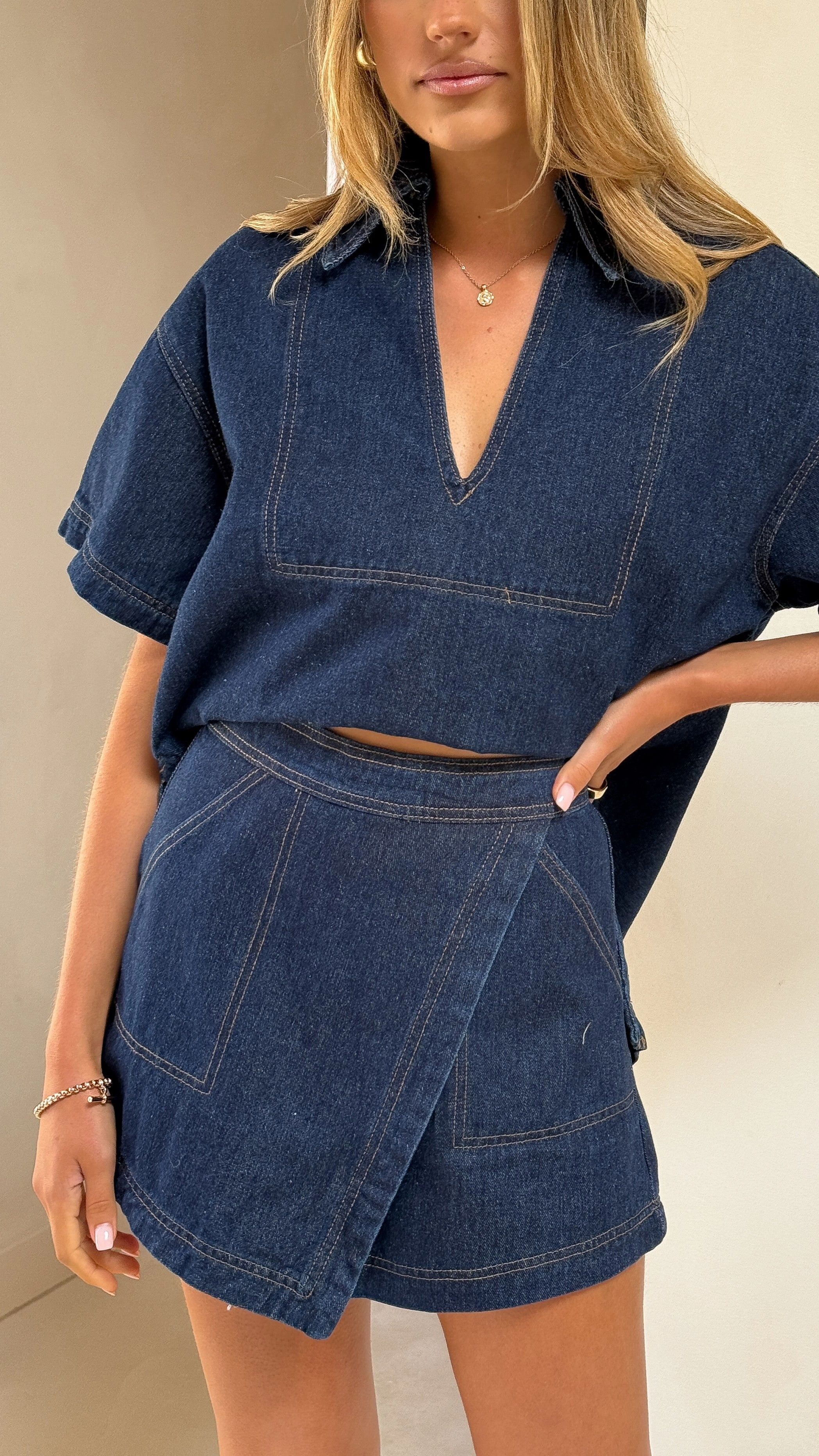 Alaina Skort - Indigo Denim