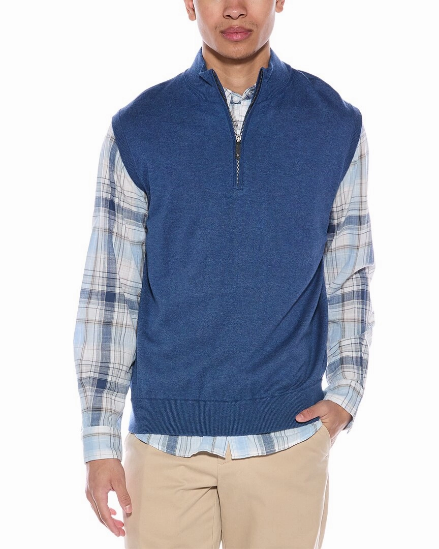 Alashan Cashmere-Blend 1/4-Zip Mock Sweater Vest