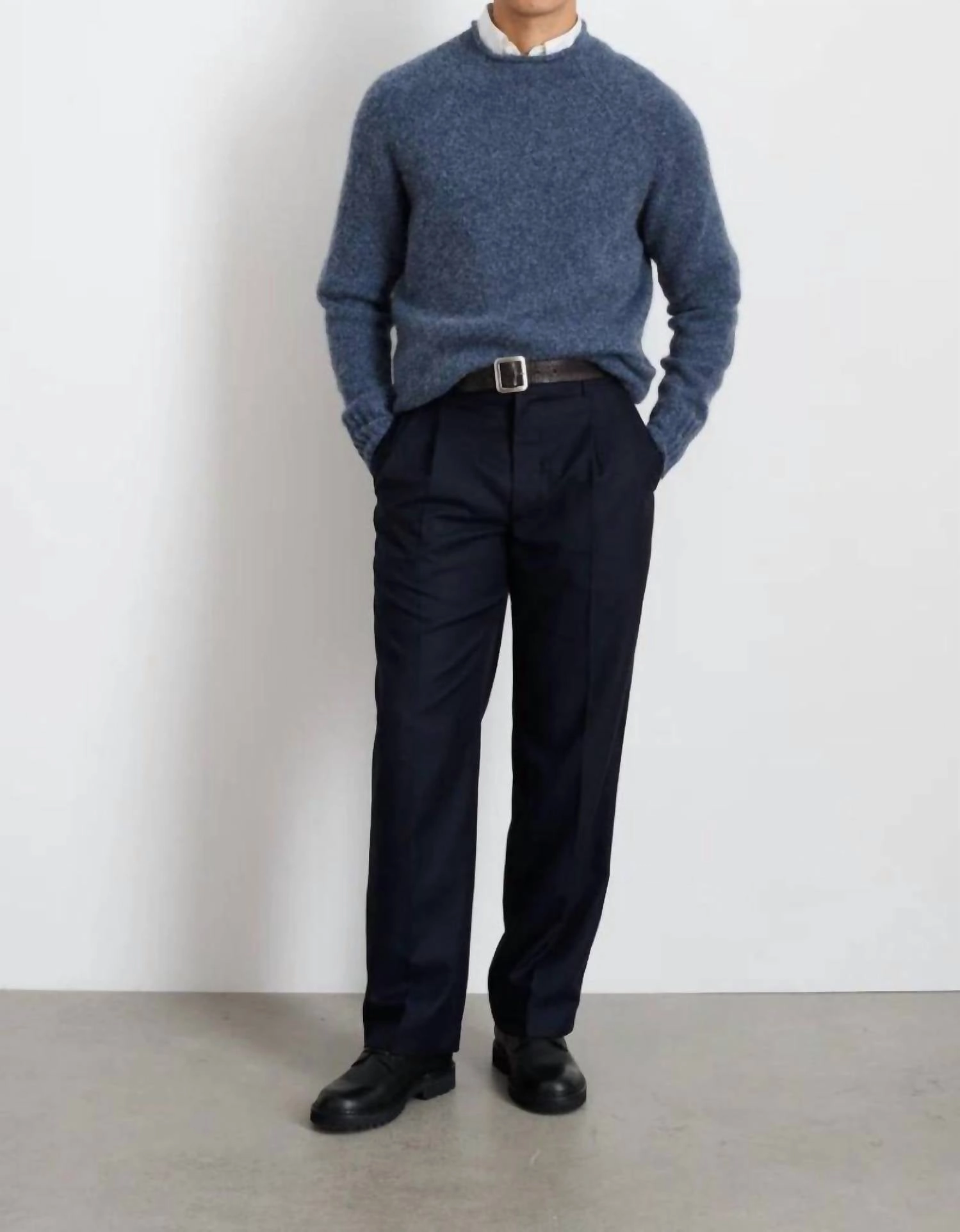 Alex Alpaca Sweater In Heather Storm