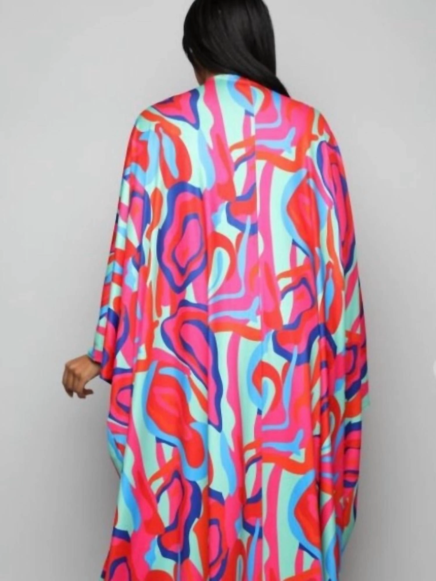 Alia Kimono Short Set In Pink Multi Print