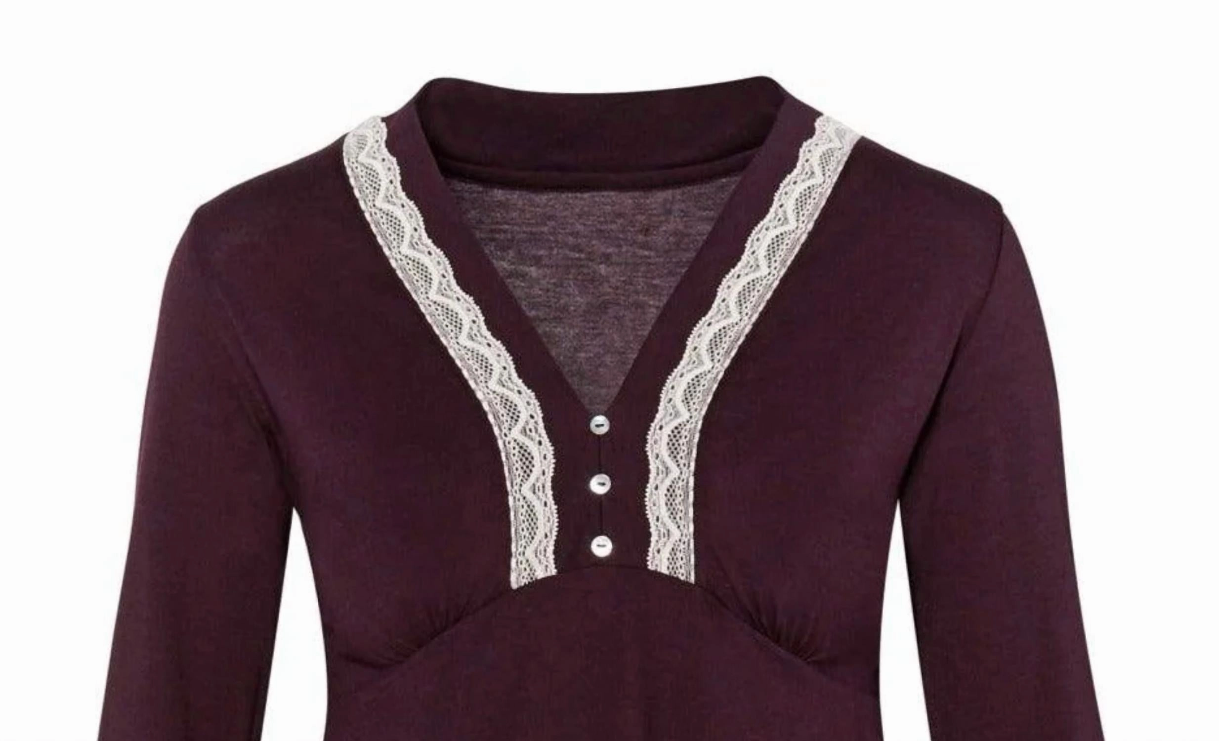 Alissa Long Sleeve Pullover Top Pajama Set In Vineyard