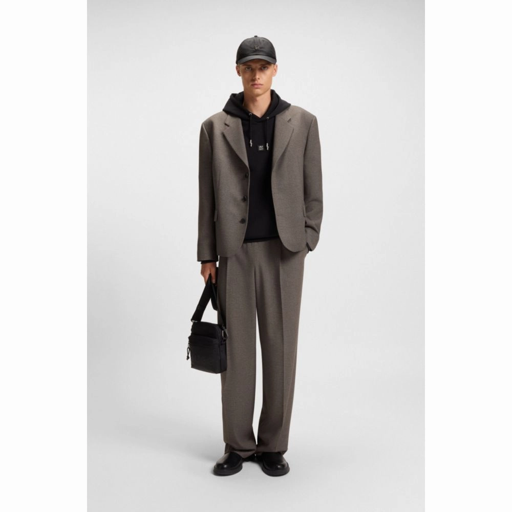 All-gender modern-fit suit jacket in moulin twill