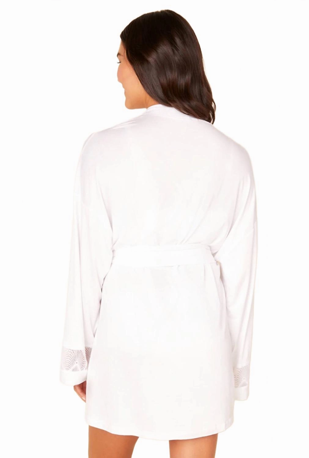 Allure Semi-Sheer Floral Robe In White