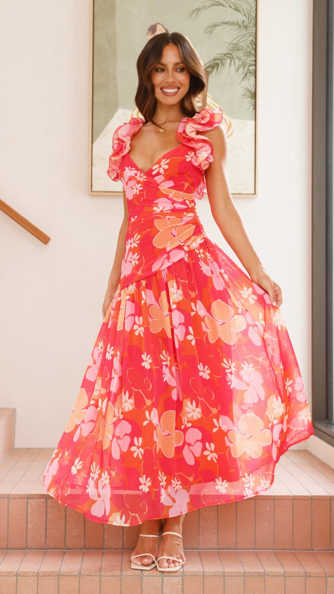 Alma Maxi Dress - Blood Orange