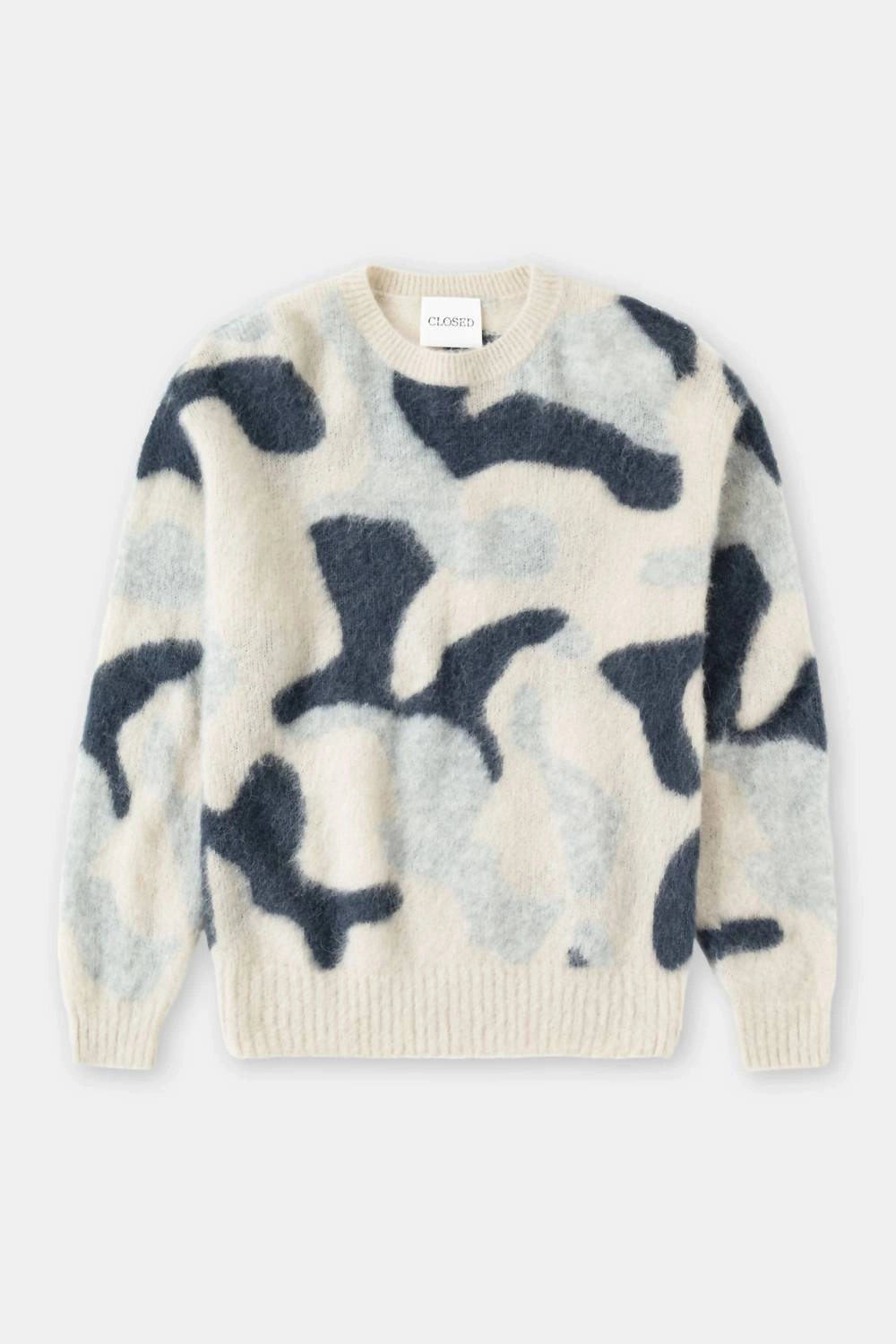 Alpaca Wool Mix Jumper In Fog Melange