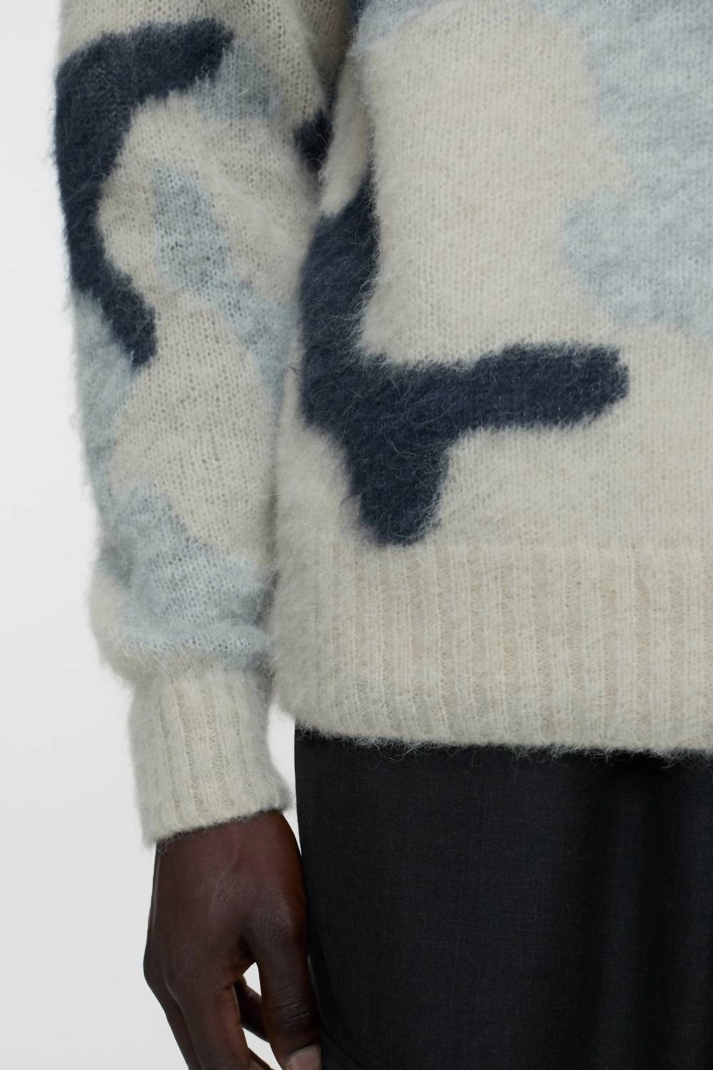 Alpaca Wool Mix Jumper In Fog Melange