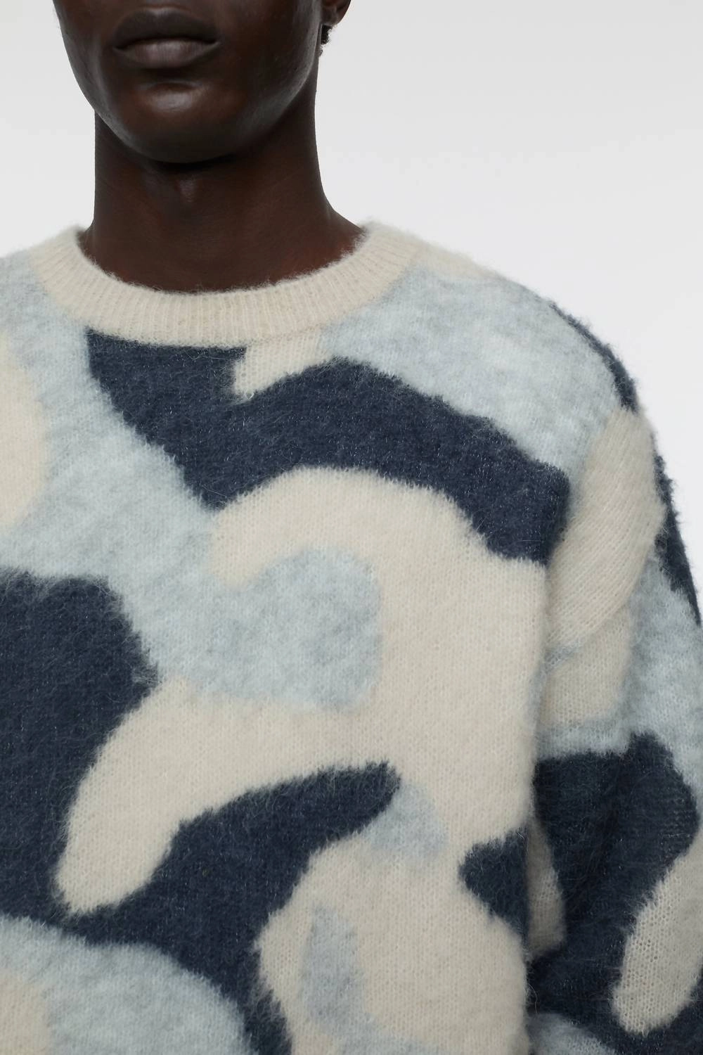 Alpaca Wool Mix Jumper In Fog Melange