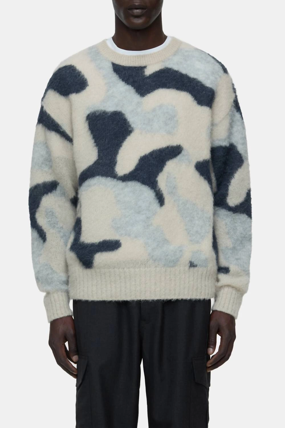 Alpaca Wool Mix Jumper In Fog Melange