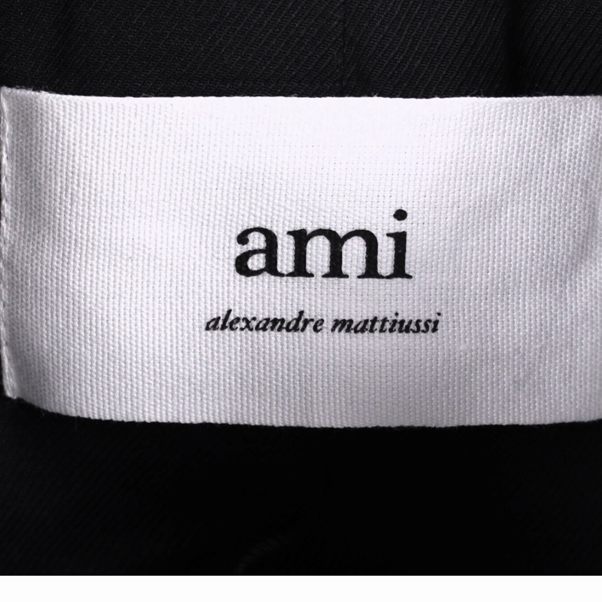 Ami Double-Breasted Blazer with Pockets in Black Wool