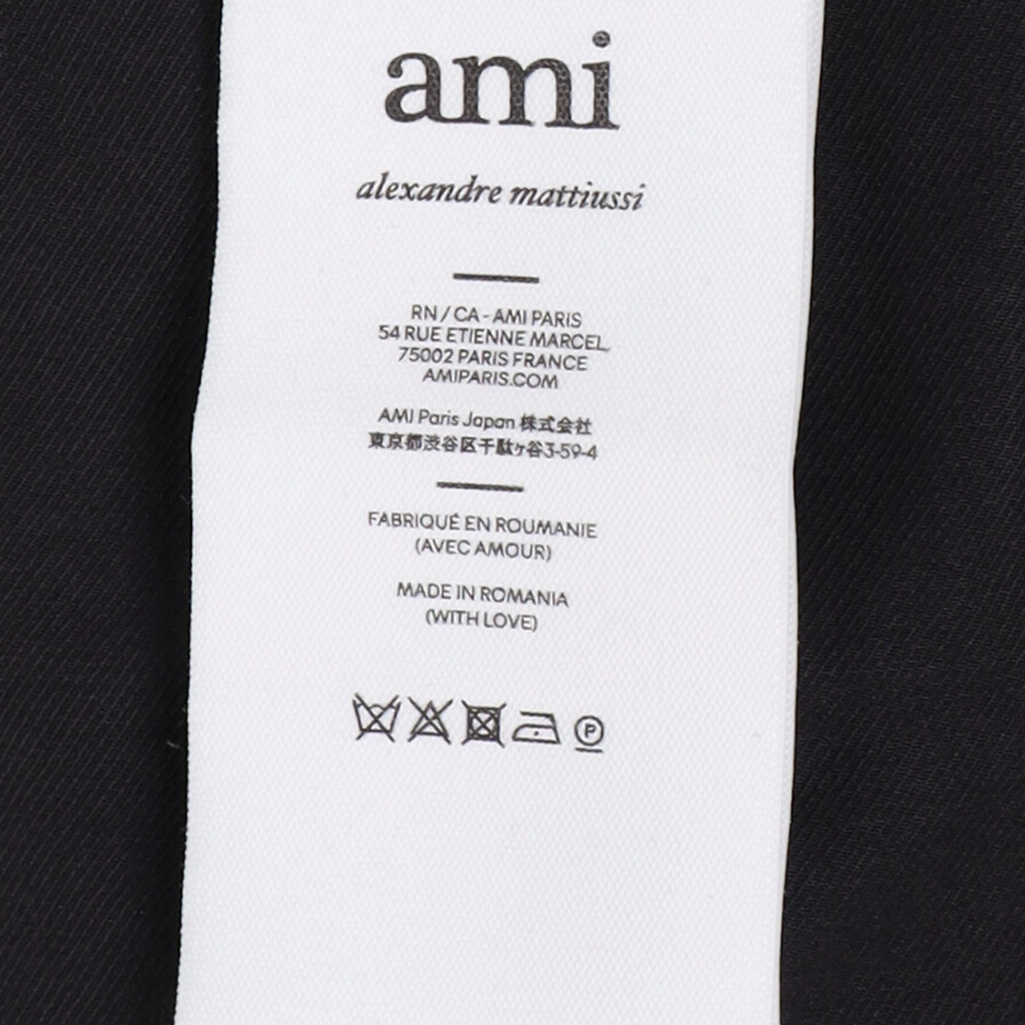 Ami Double-Breasted Blazer with Pockets in Black Wool