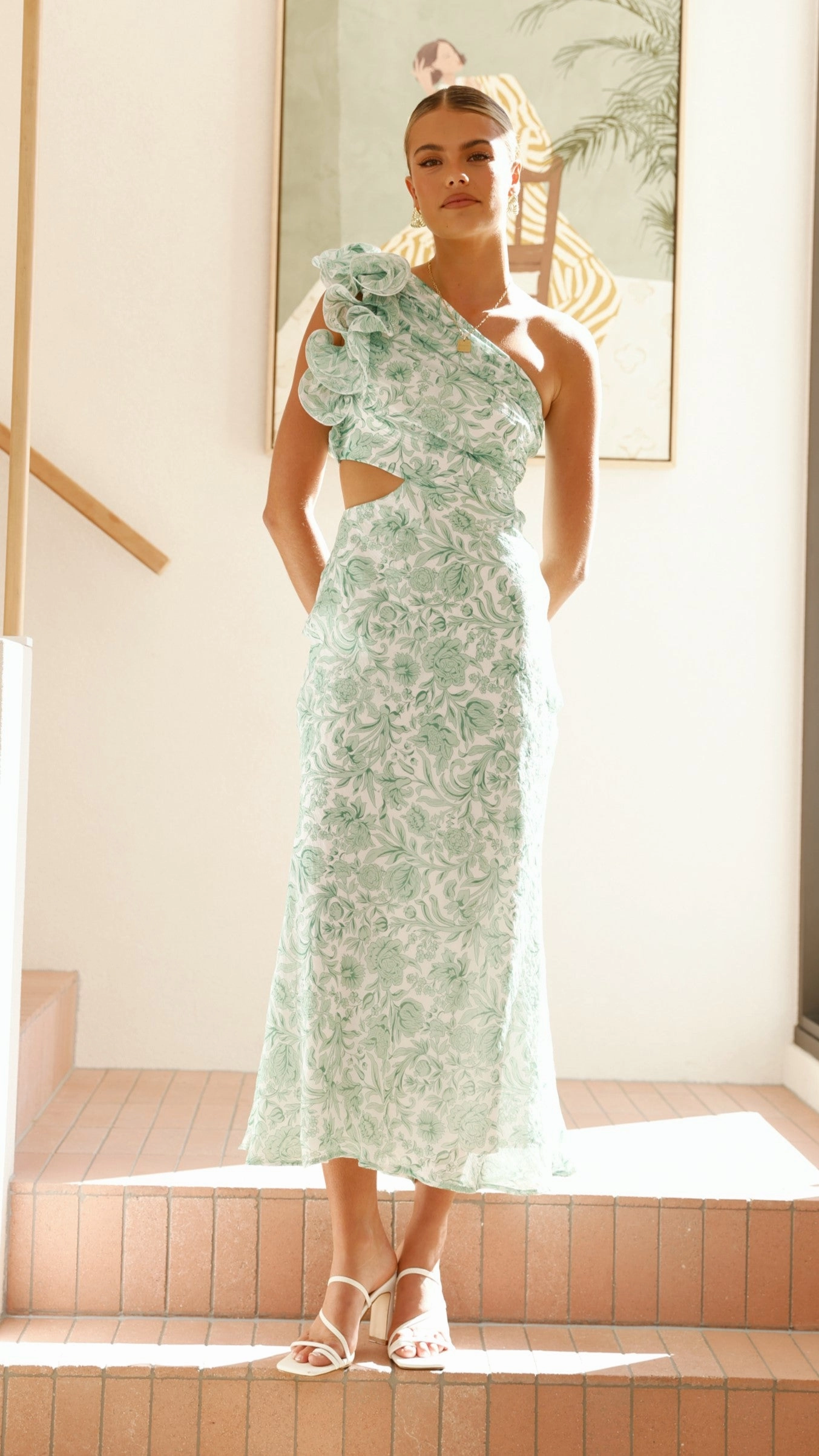 Amina Maxi Dress - Green Floral