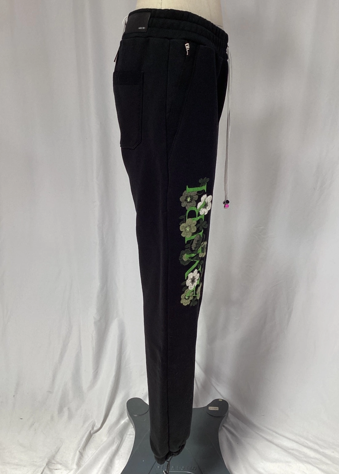 Amiri Logo-Embroidered Sweatpants in Black Cotton