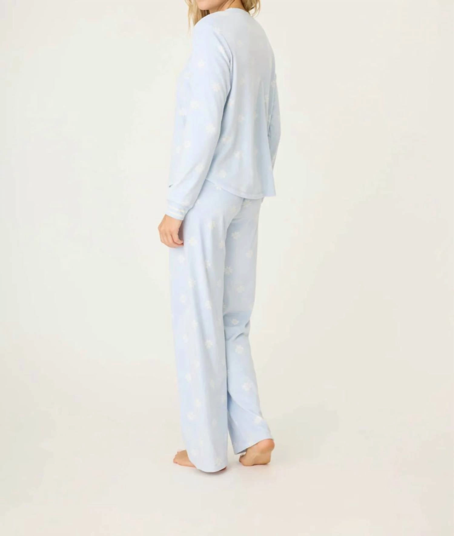 Aprs All Day Velour Pj Set In Blue Whisper