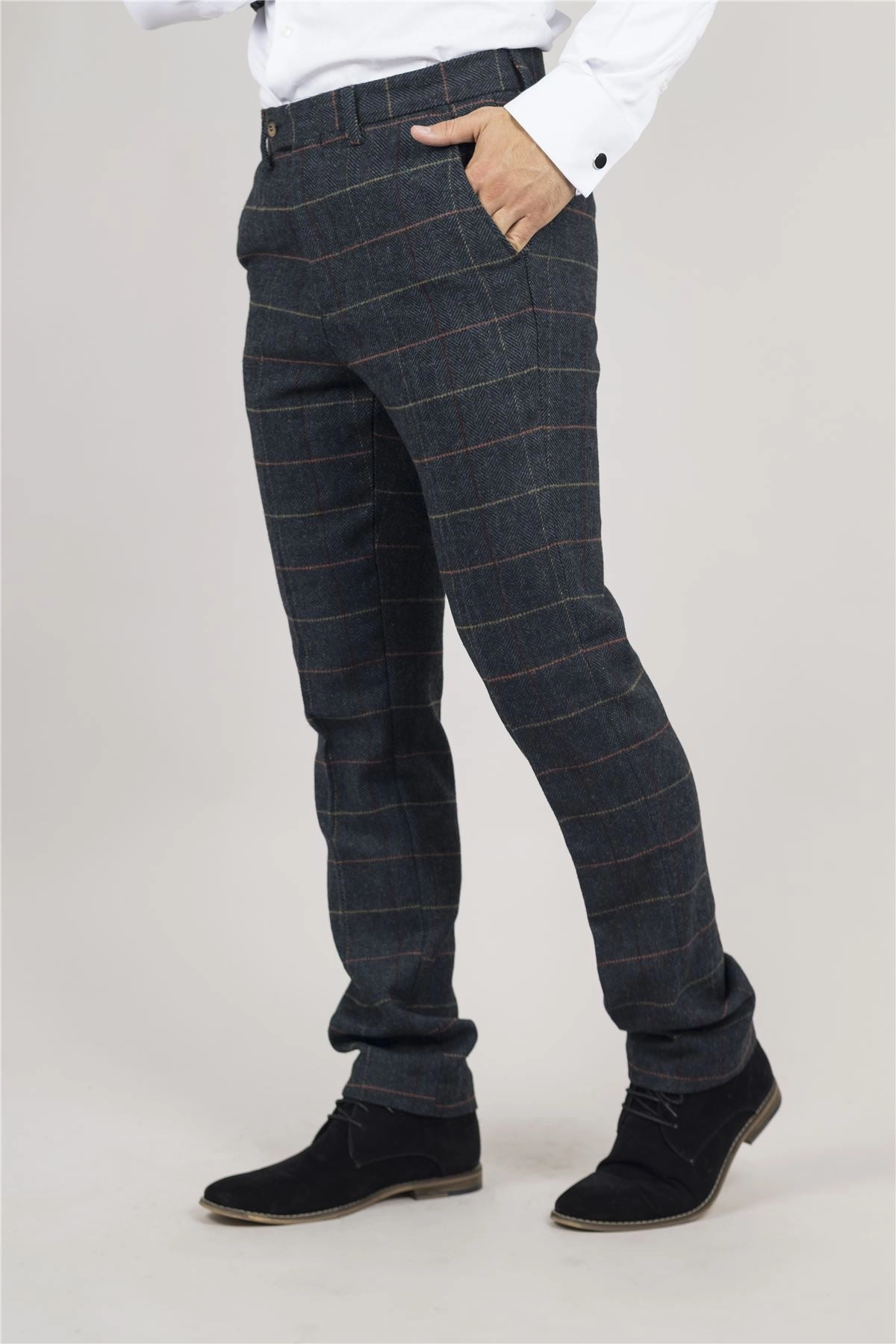 Archer Trousers Checked Herringbone Tweed Casual Formal Pants