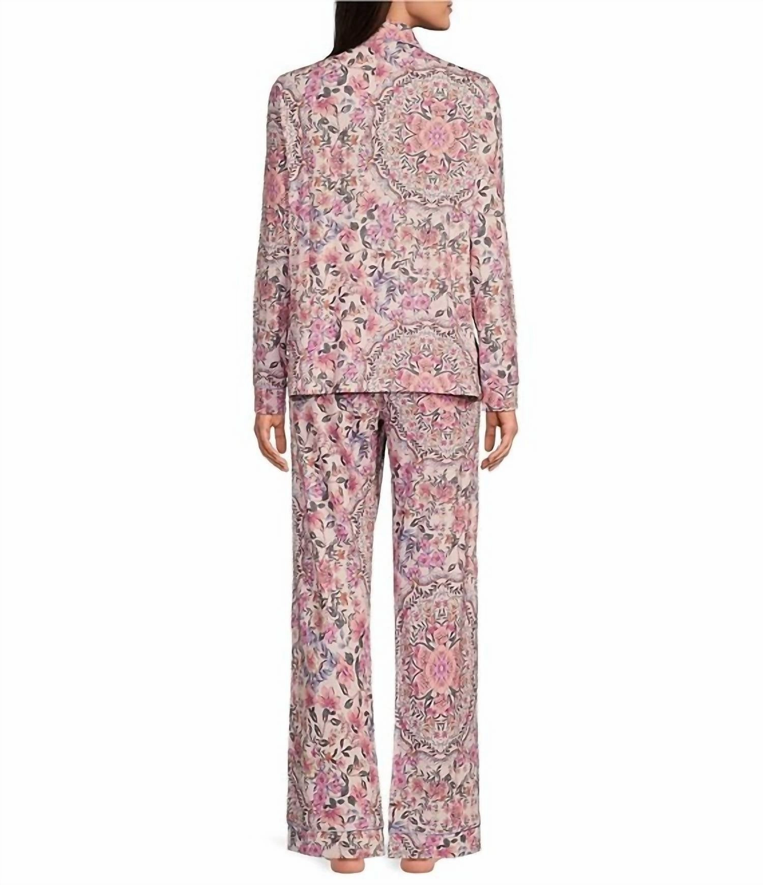 Aussie Long Sleeve Pajama Set In Pink Multi