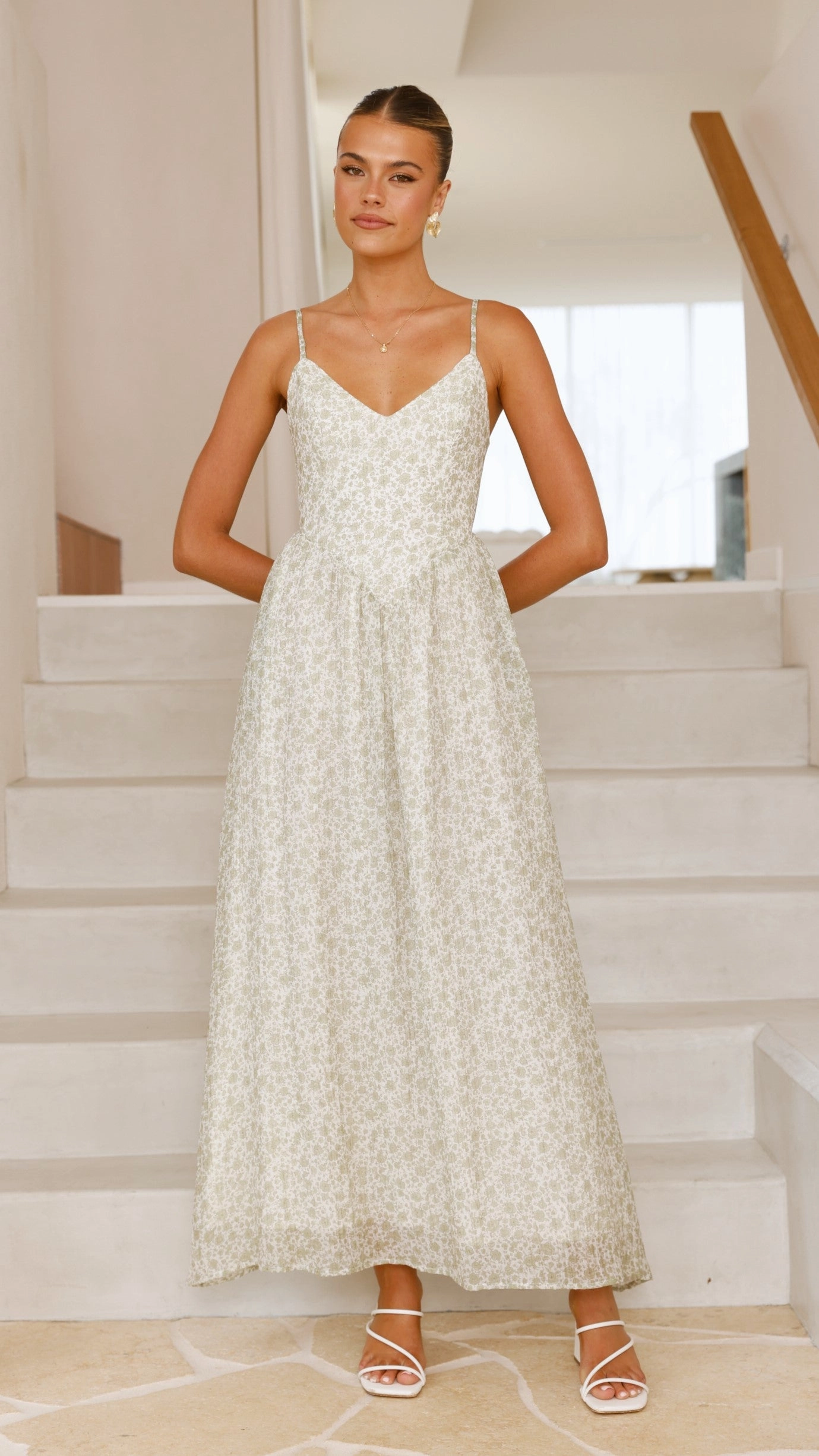 Azura Maxi Dress - Green Floral