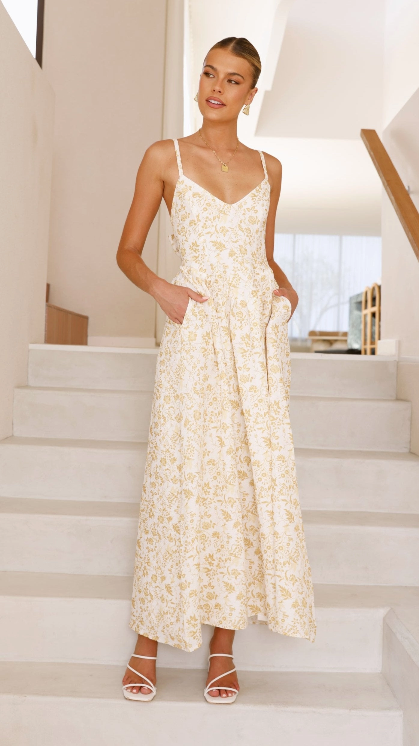Azura Maxi Dress - Yellow Floral