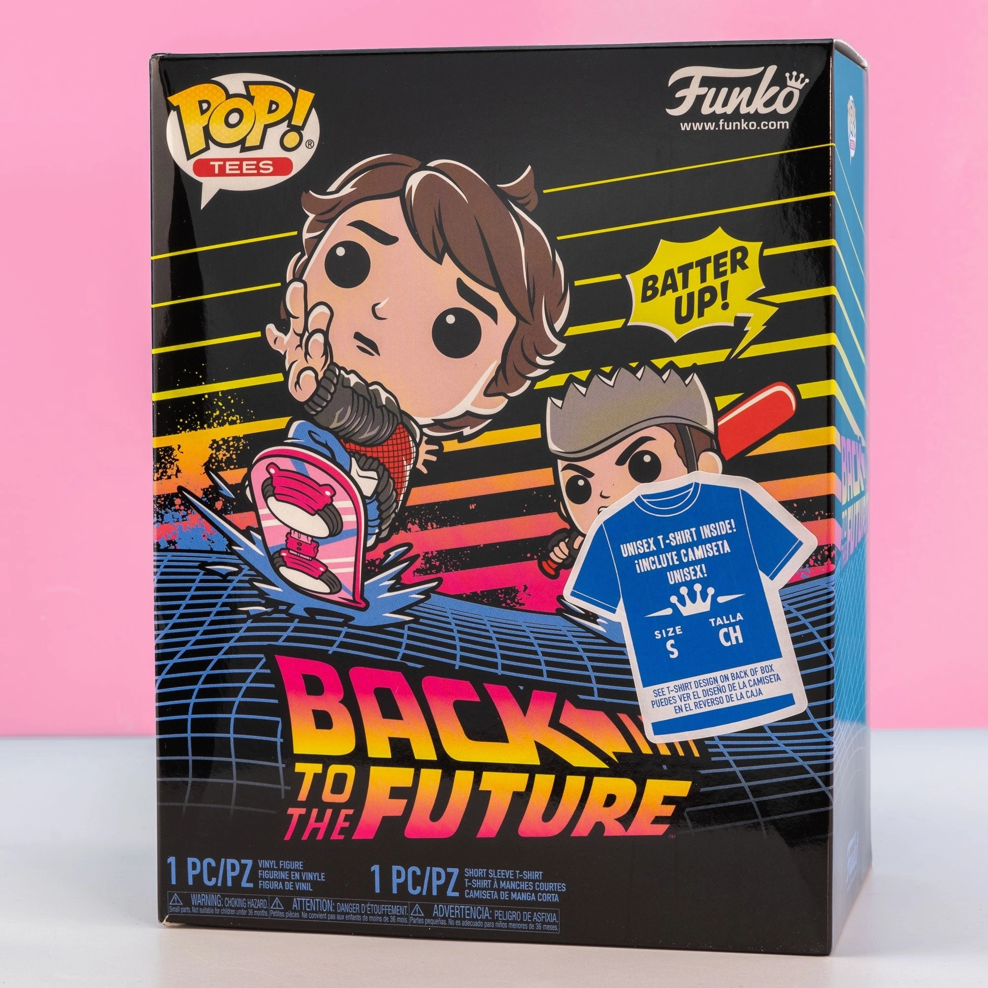 Back to the Future Marty with Hoverboard Pop! Vinyl and Tee Set
