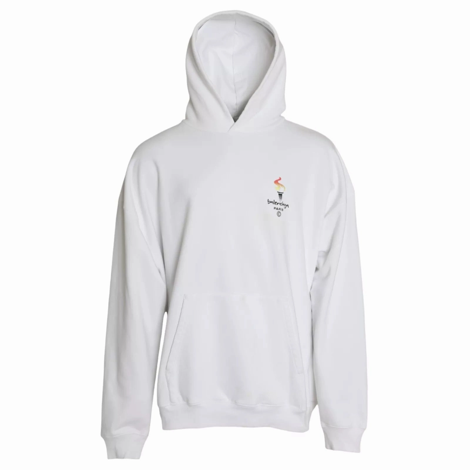 Balenciaga Cotton Logo Hooded Pullover Oversize Men's Sweater (Pre-Owned)