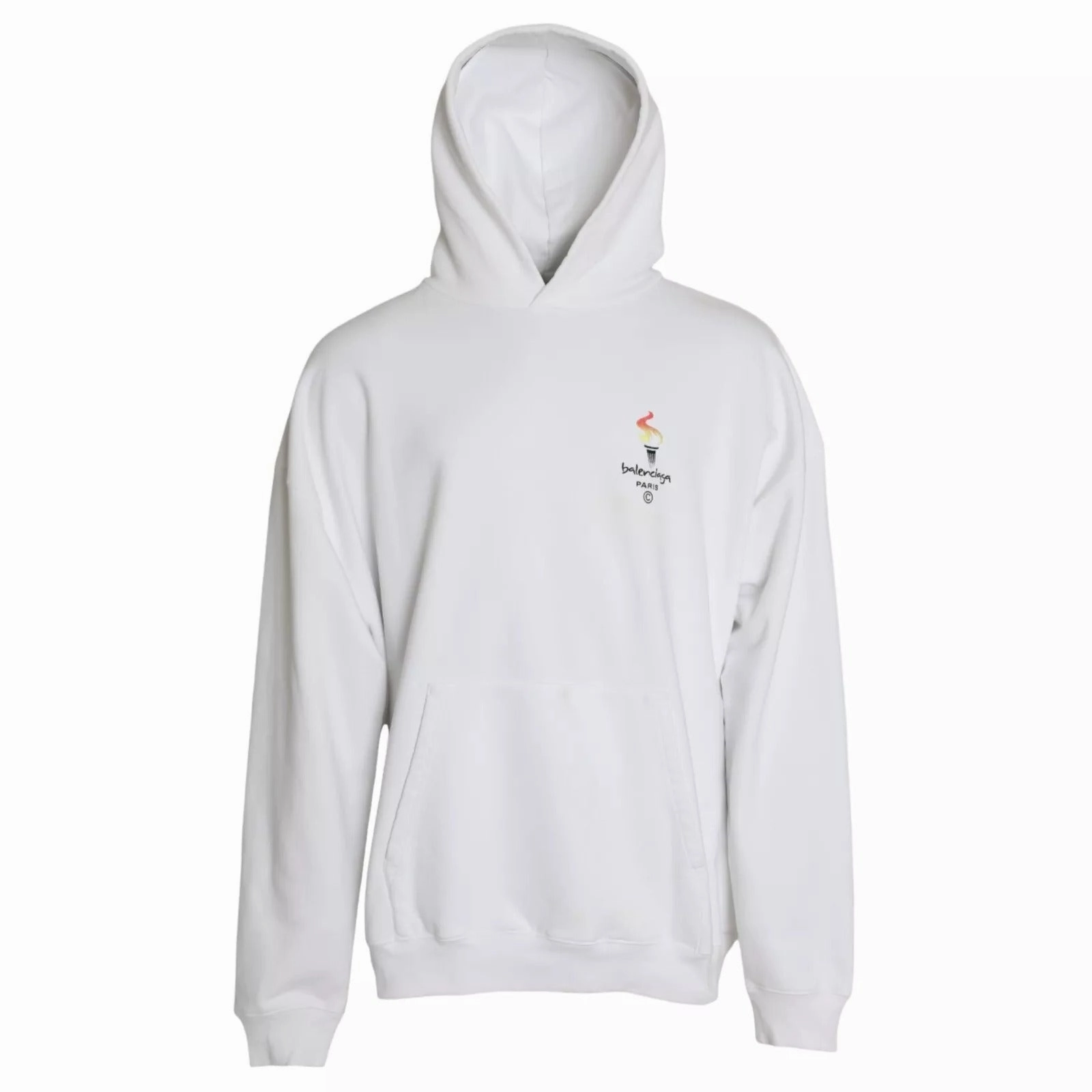 Balenciaga Cotton Logo Hooded Pullover Oversize Men's Sweater (Pre-Owned)