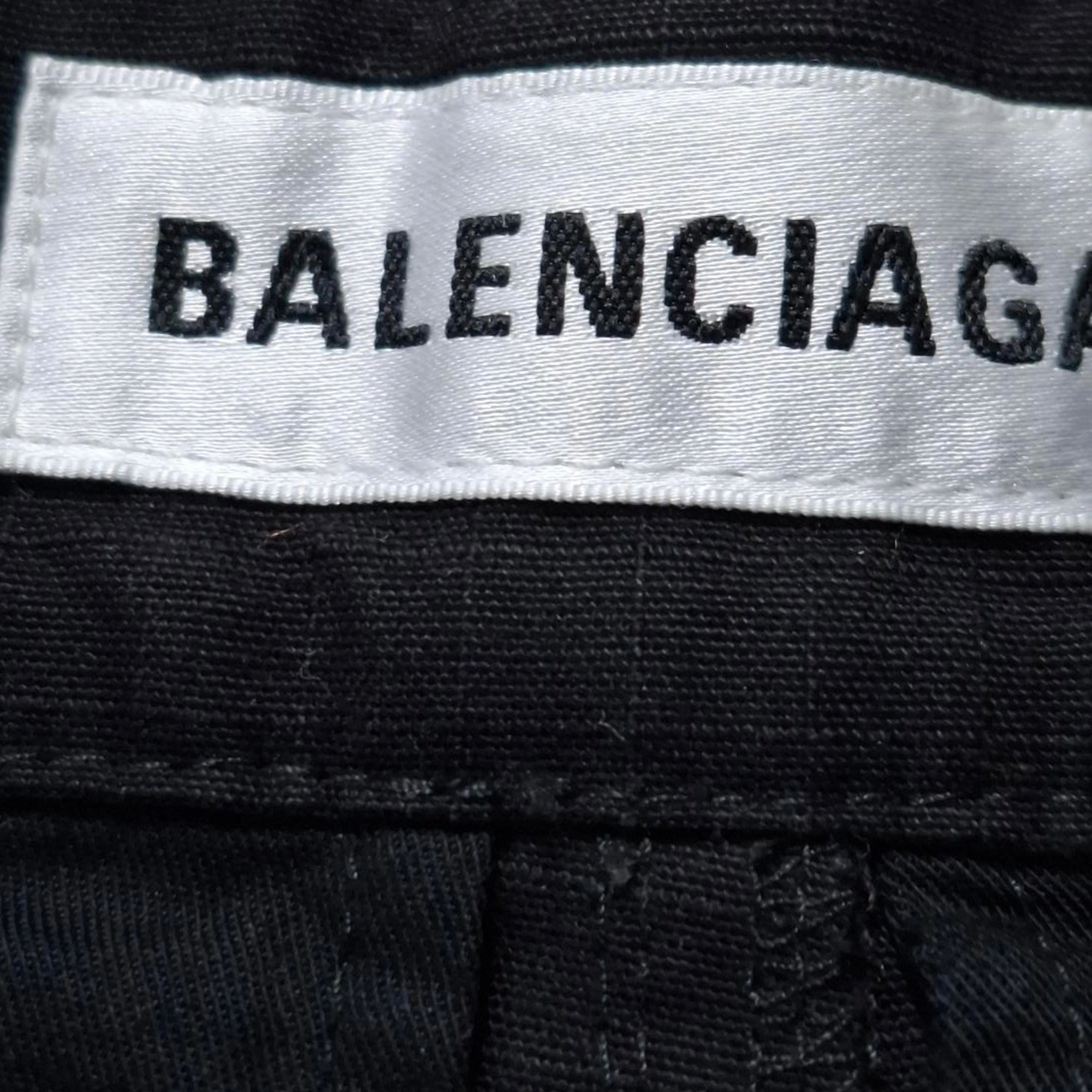Balenciaga Flared Cargo Pants in Black Cotton