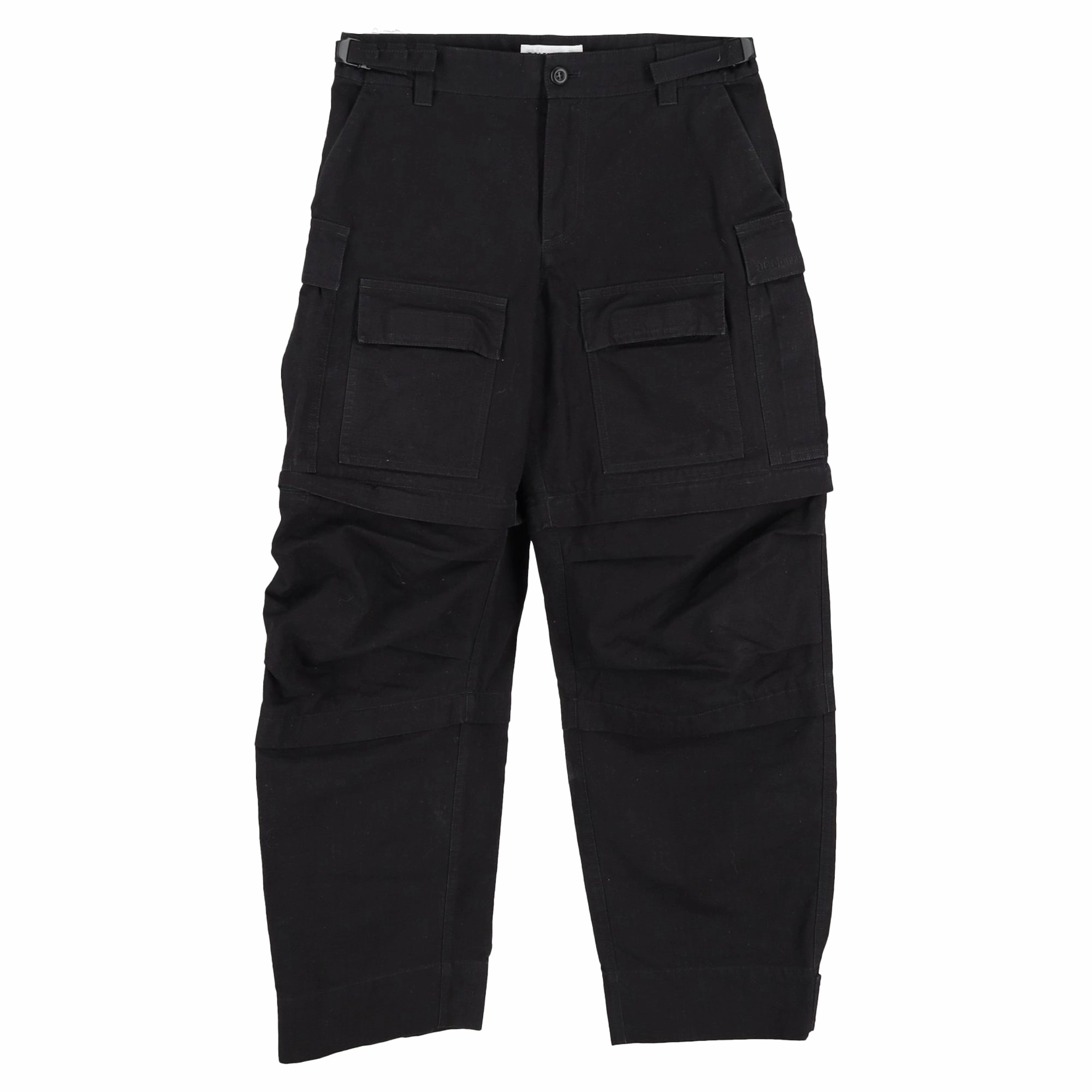 Balenciaga Flared Cargo Pants in Black Cotton