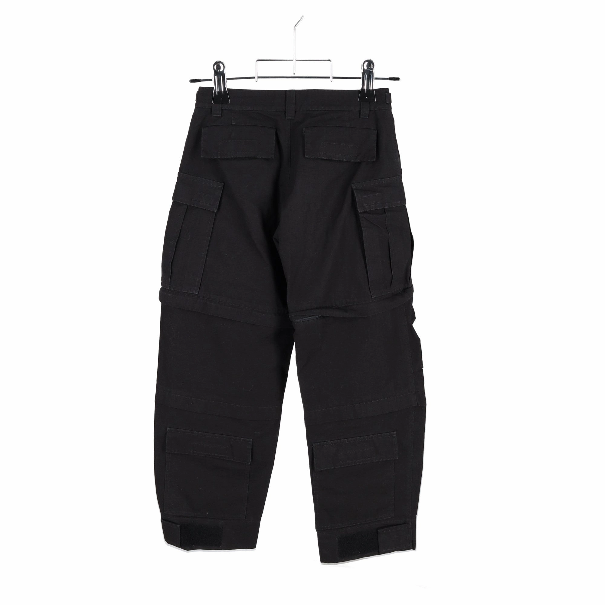 Balenciaga Flared Cargo Pants in Black Cotton