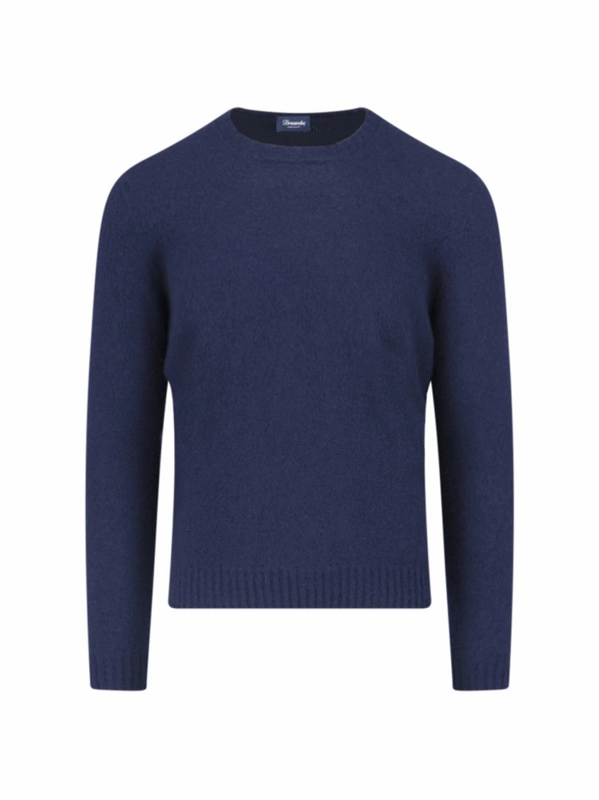 Basic Sweater In Blue Wool Navy Tone