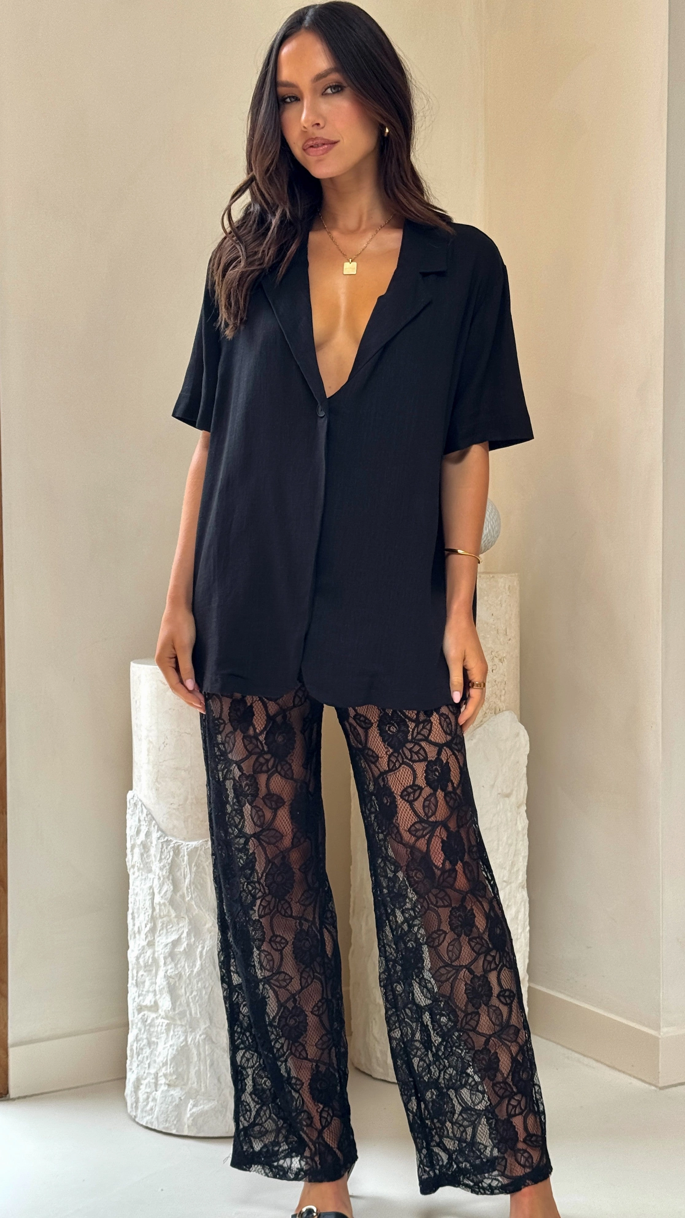 Baxter Pant - Black Lace