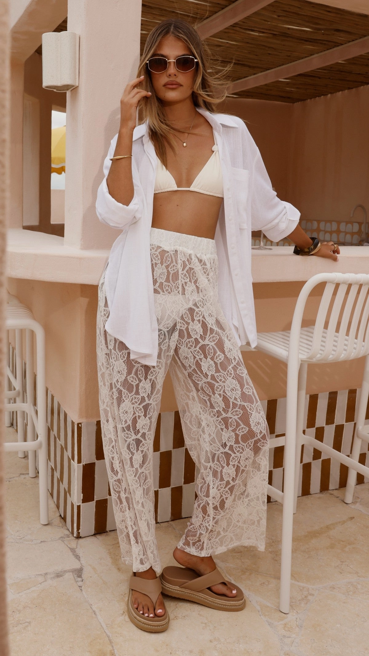 Baxter Pant - White Lace