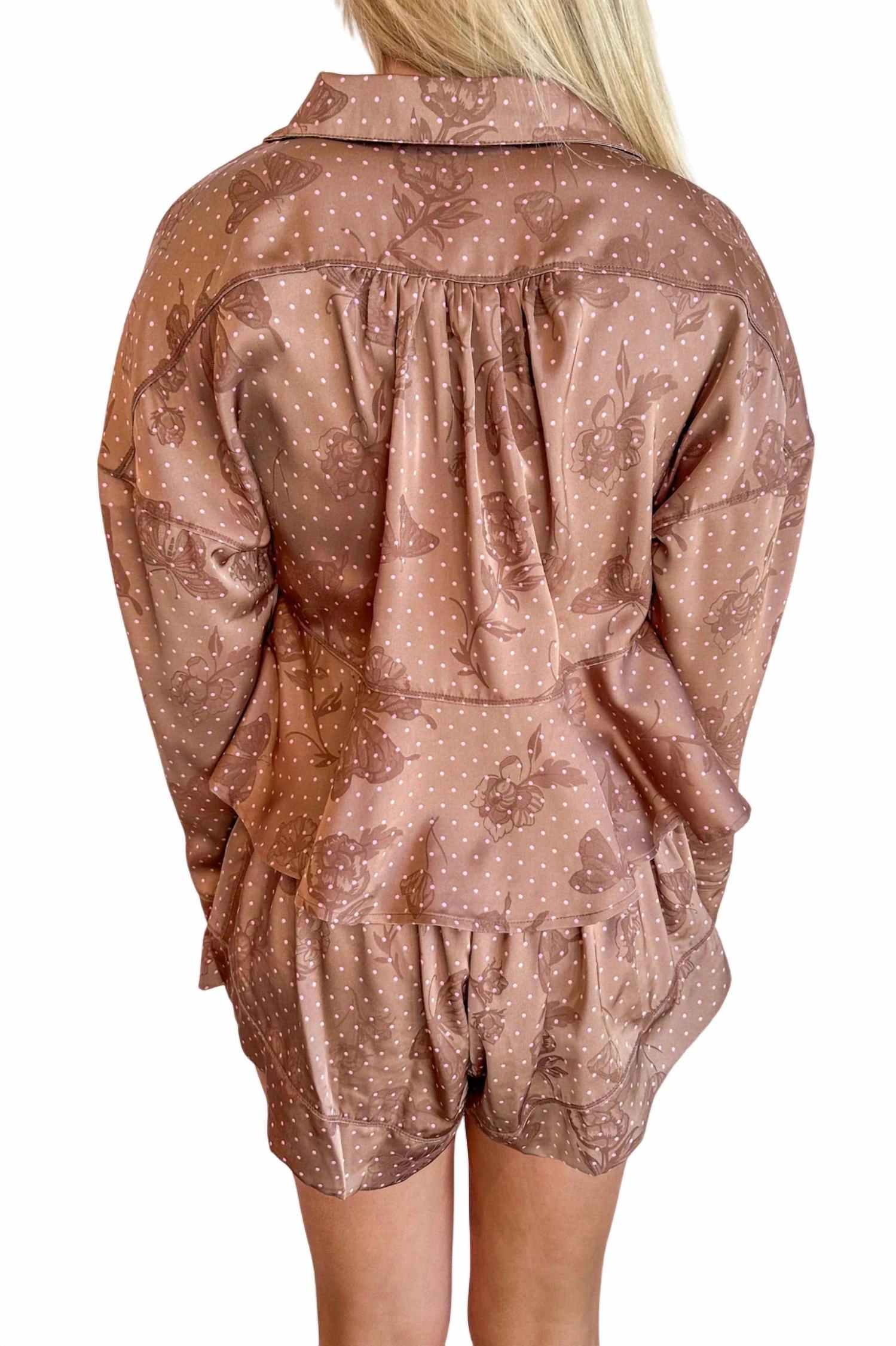 Beauty Sleep Pj Set In Chocolate Dot
