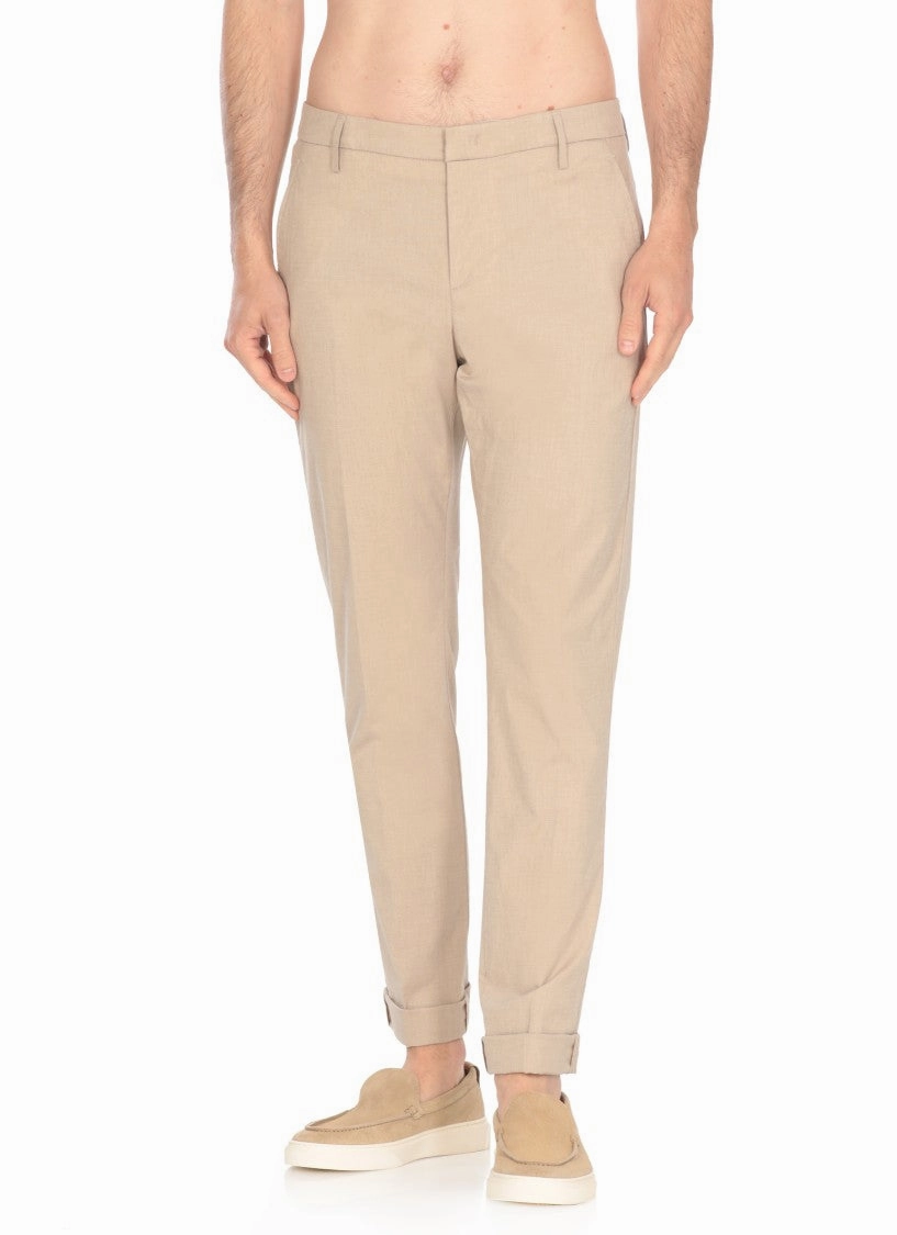 Beige Gaubert Cotton Trousers