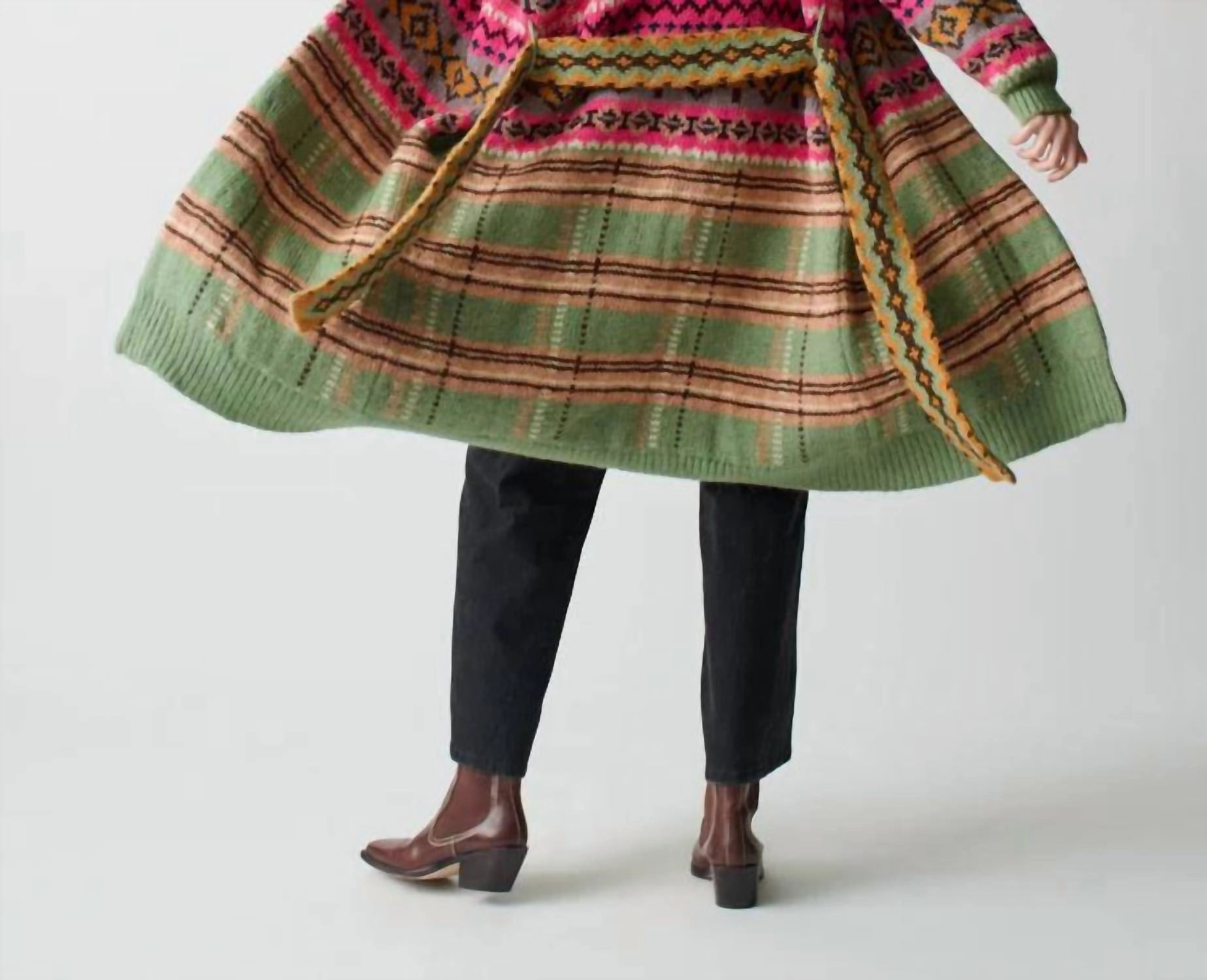 Bianca Plaid Fair Isle Robe In Multi