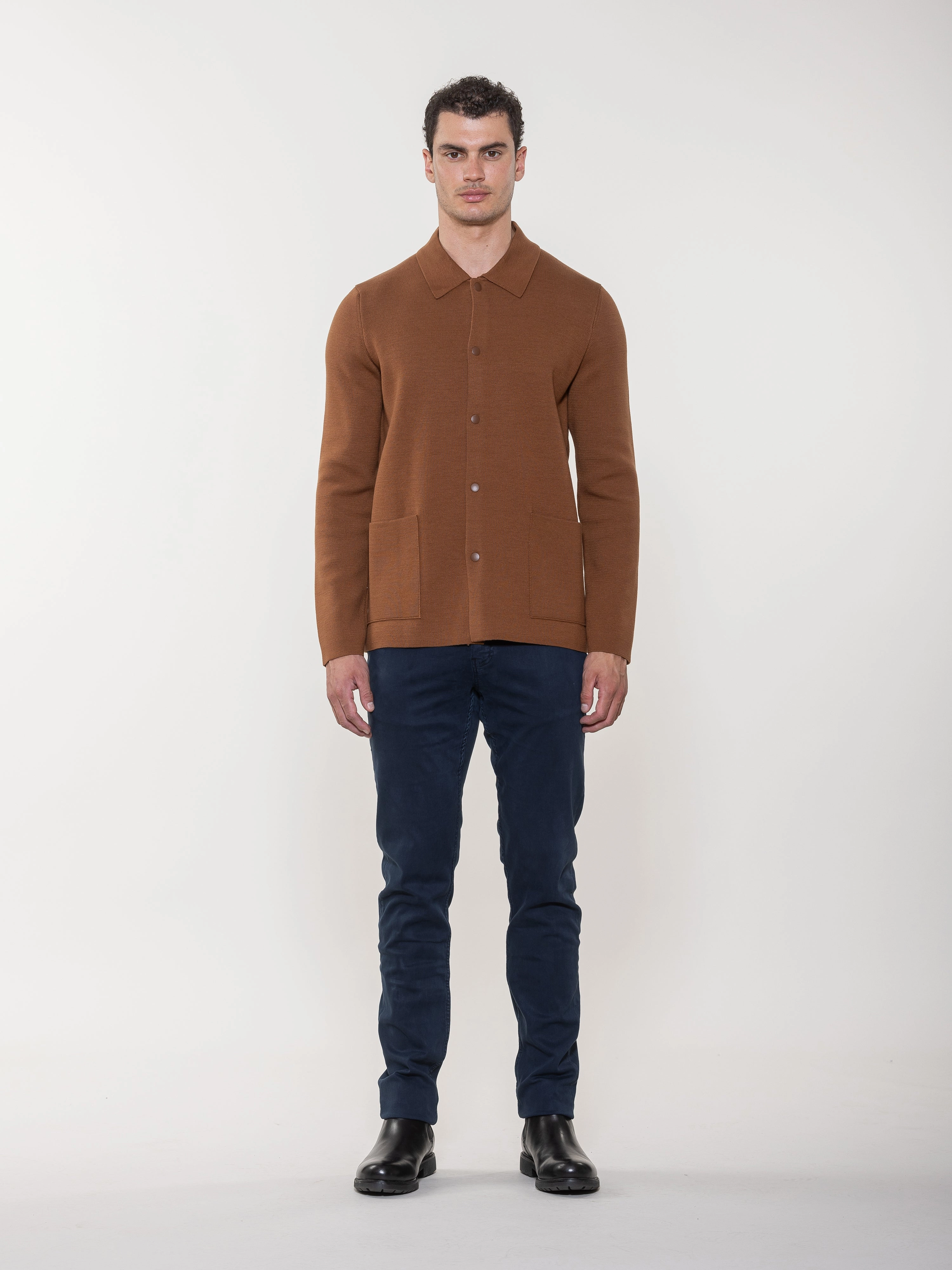 Birdseye Button Up Sweater