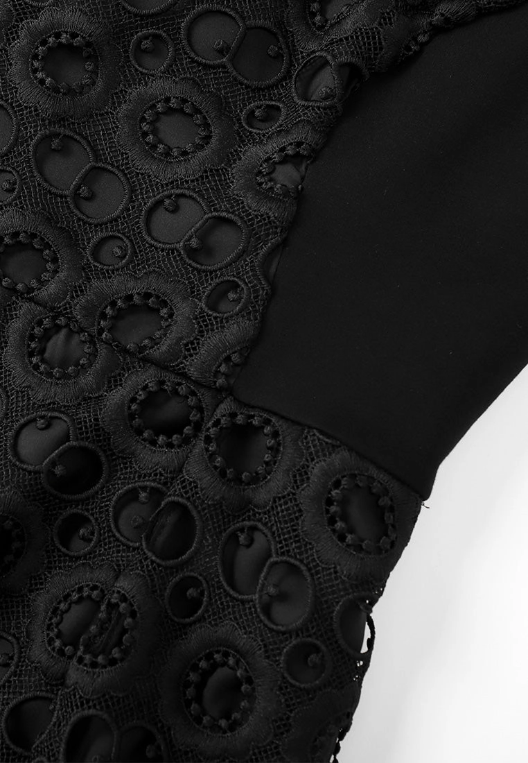 Black Lace Slim Waist Dress